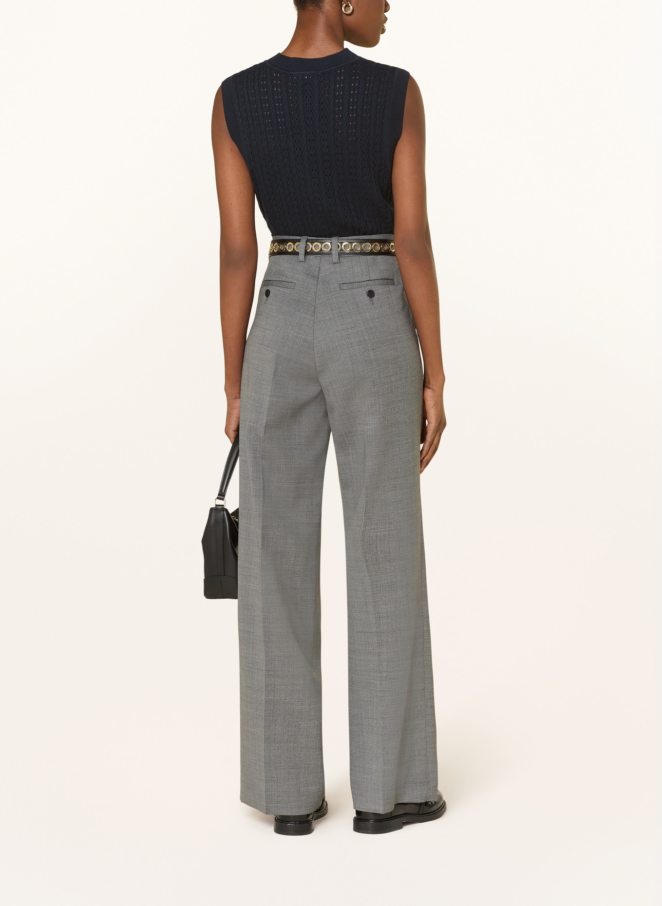 SANDRO sweter bez rękawów: GRANATOWY