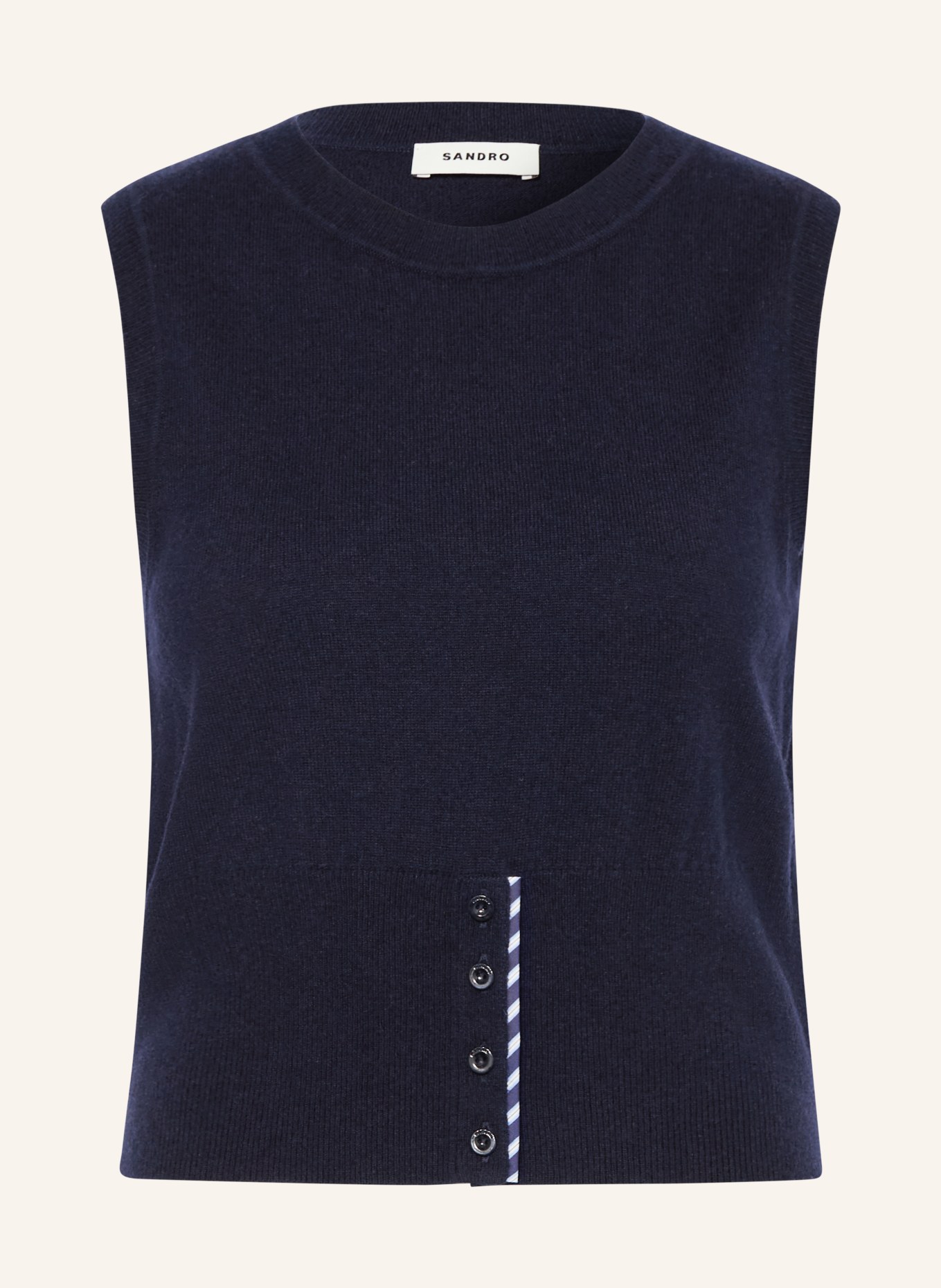 SANDRO sweter bez rękawów: GRANATOWY
