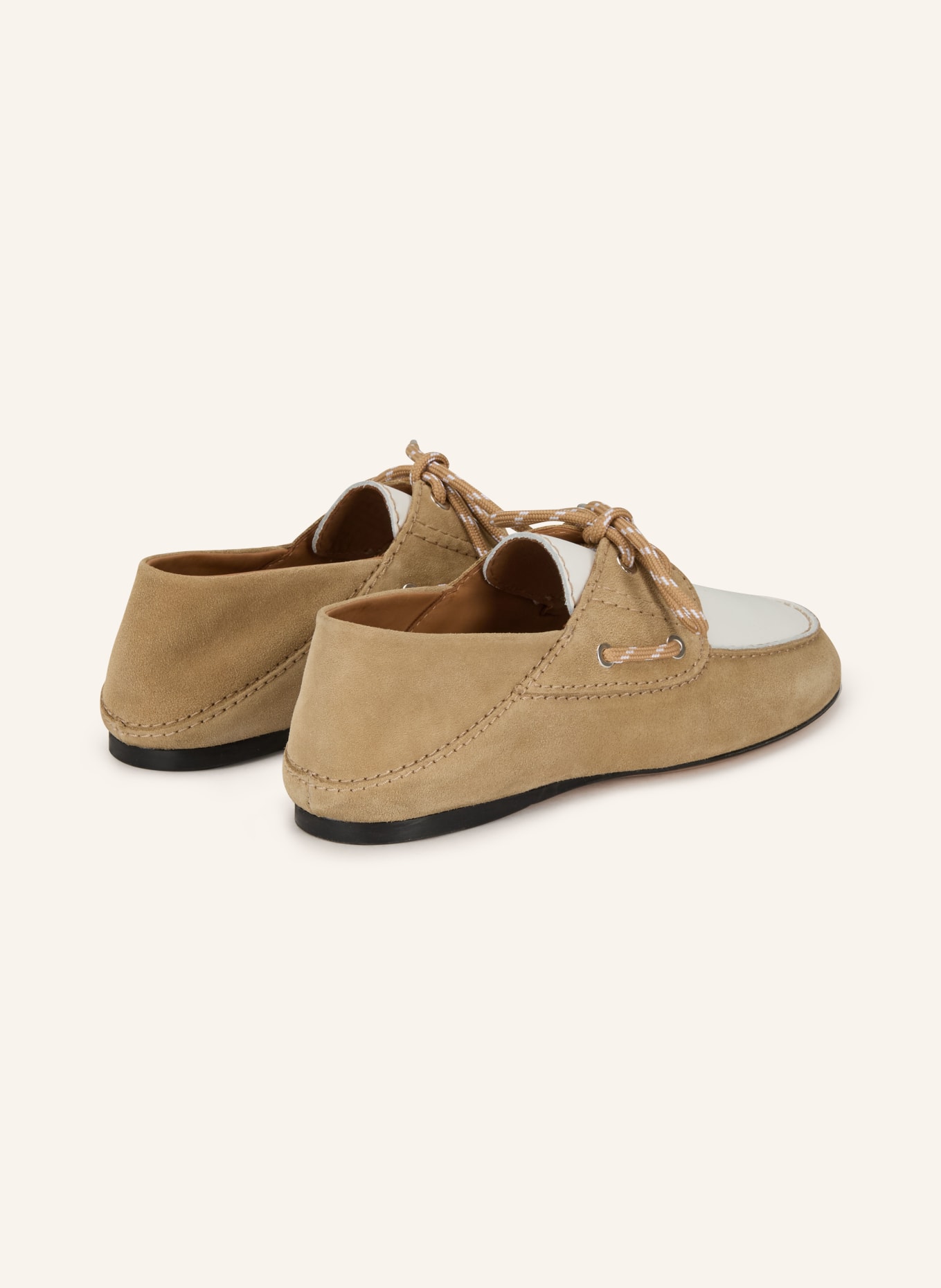 SANDRO buty żeglarskie: BEŻOWY / BIAŁY