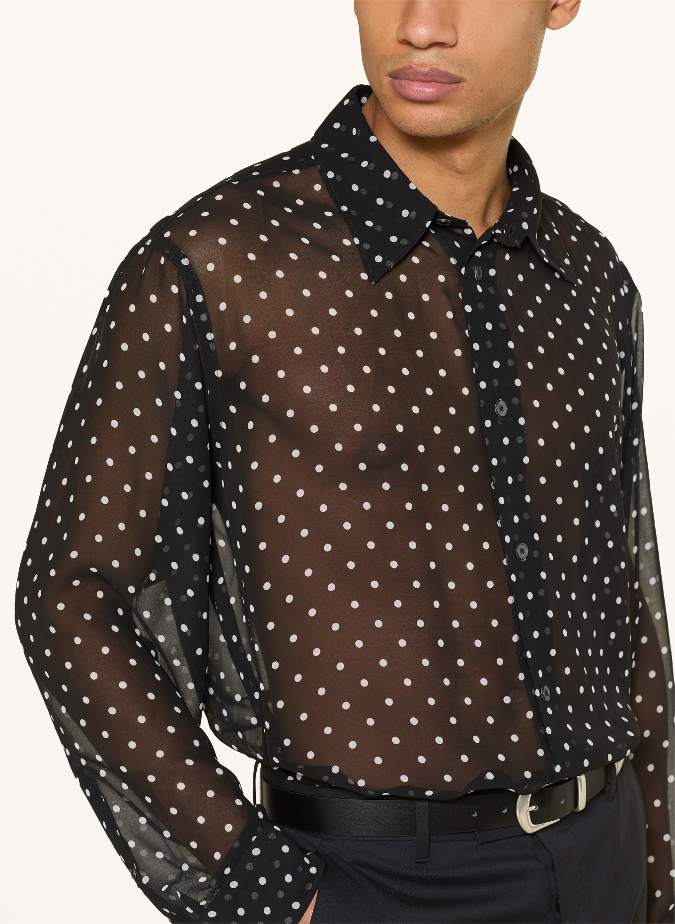 ALLSAINTS SANGHA Oversized Fit Shirt: BLACK / WHITE