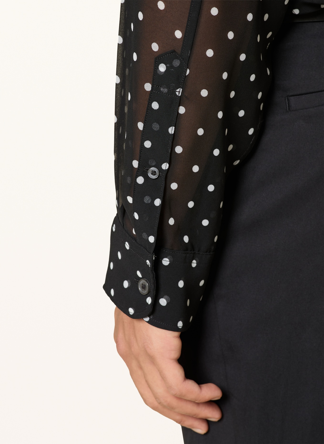 ALLSAINTS SANGHA Oversized Fit Shirt: BLACK / WHITE