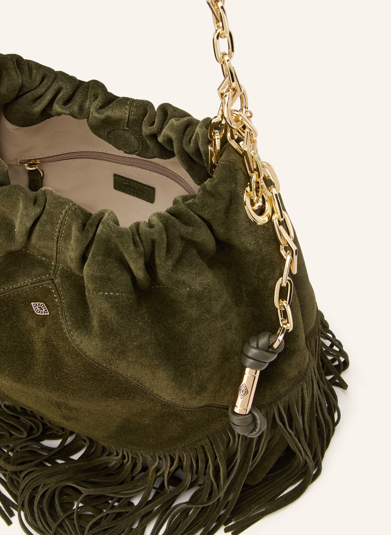 ba&sh Schultertasche JUNE MEDIUM: DUNKELGRÜN