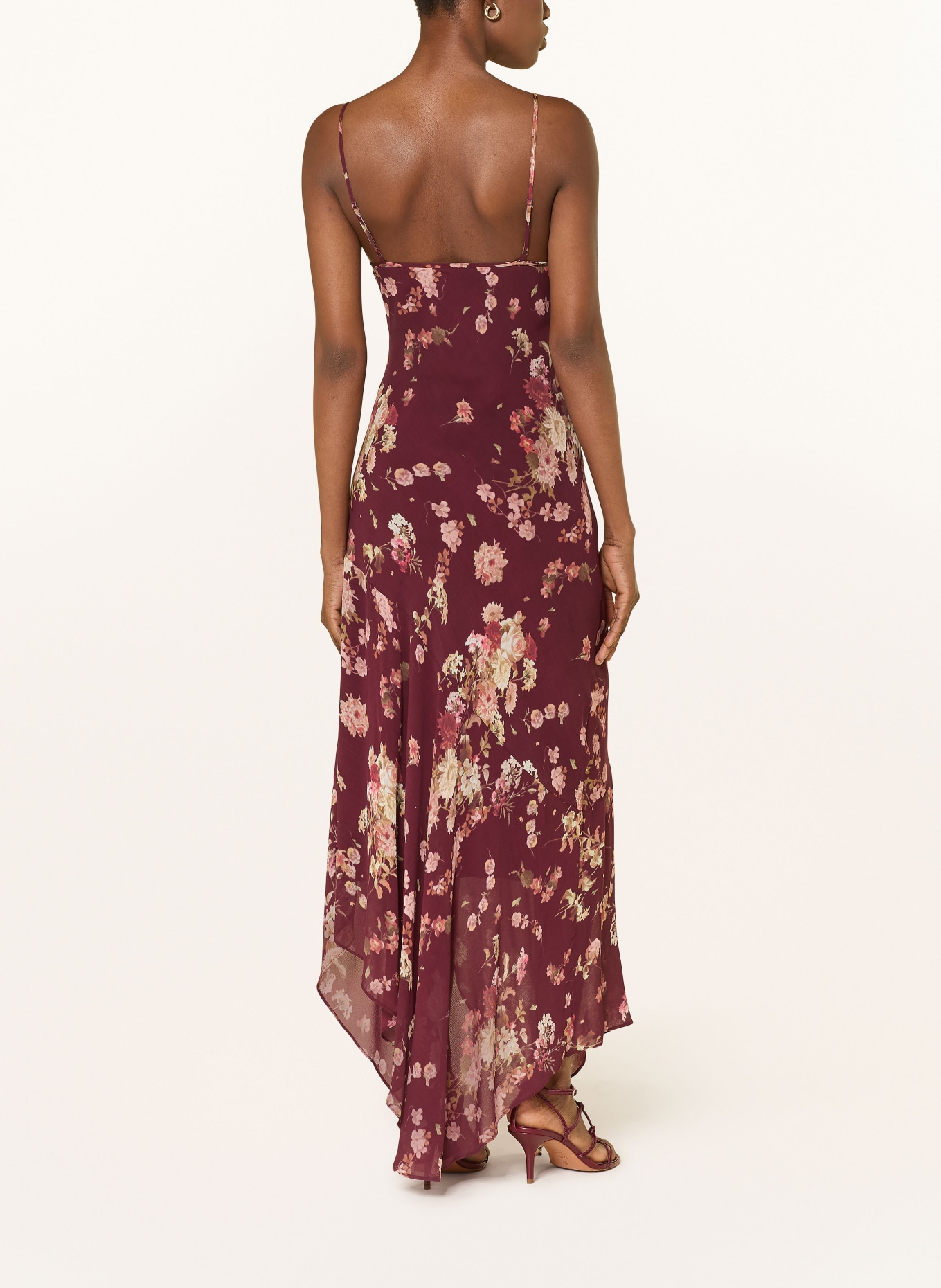 ALLSAINTS CHARLOTTE dress: DARK RED / BEIGE / LIGHT RED