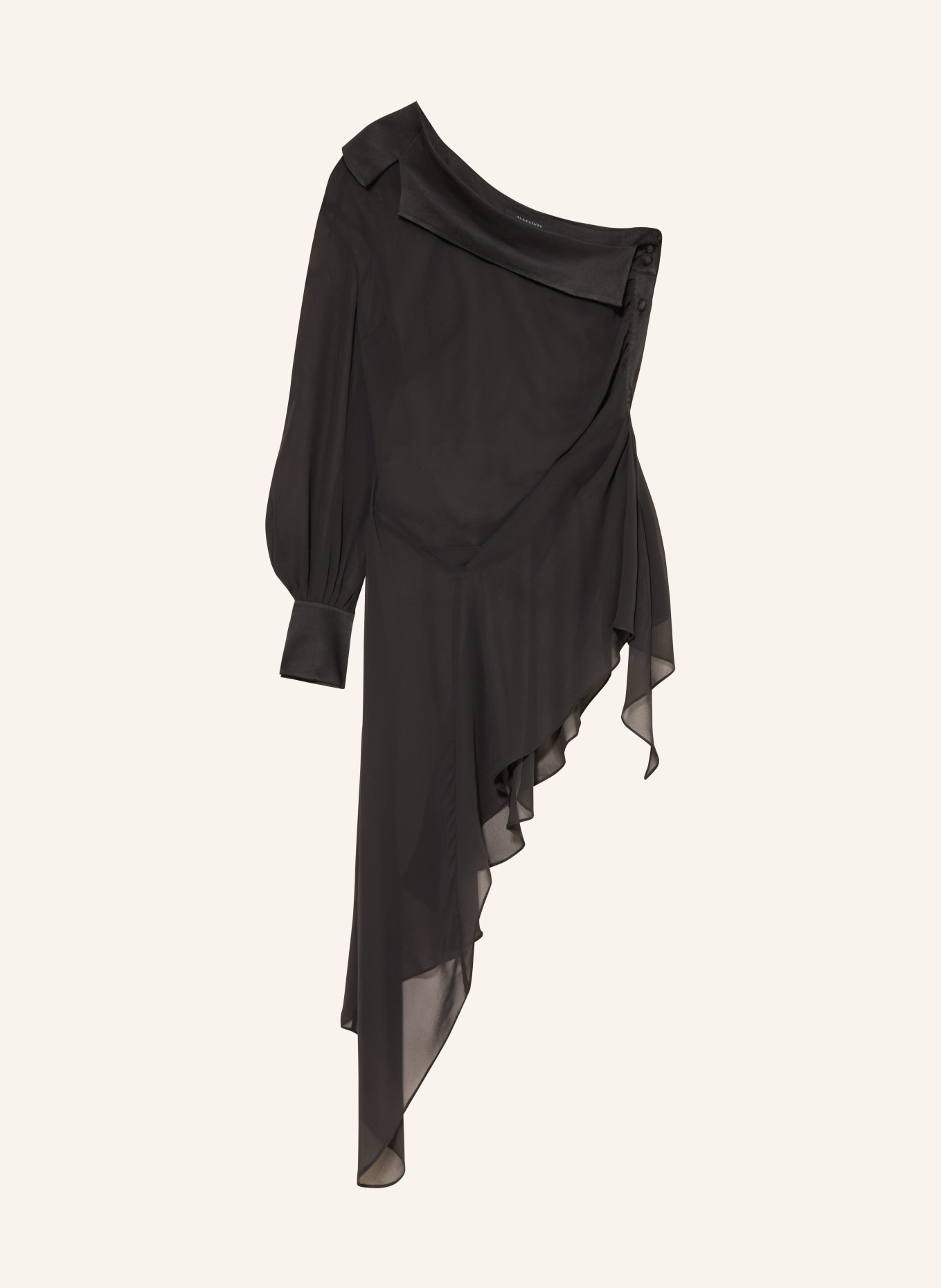 ALLSAINTS Jednoramenné top ANAYA: ČERNÁ