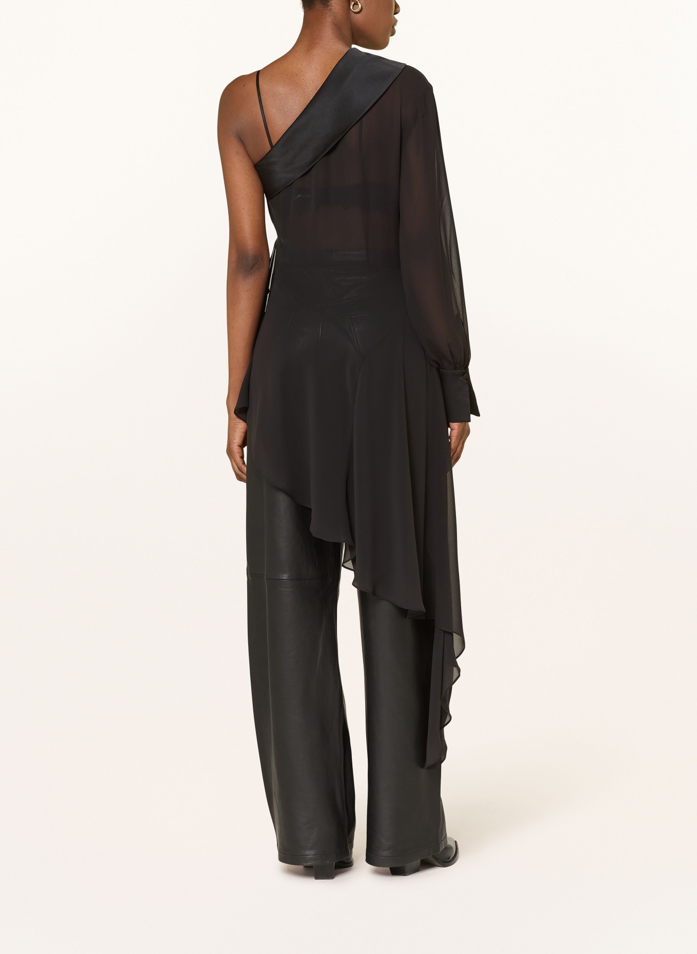 ALLSAINTS Jednoramenné top ANAYA: ČERNÁ