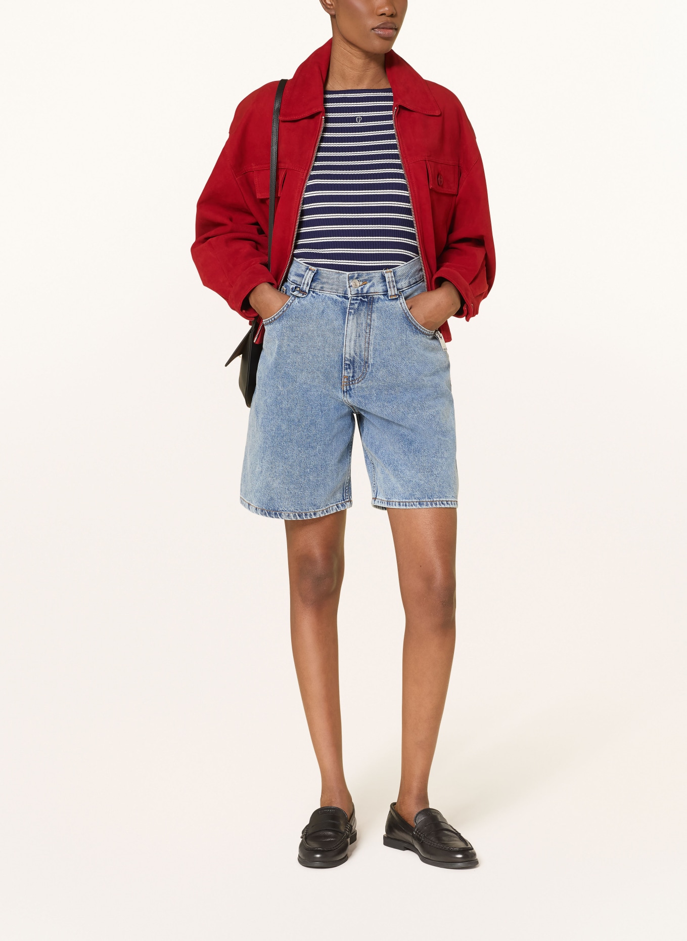 CLAUDIE PIERLOT Strickshirt: DUNKELBLAU / WEISS