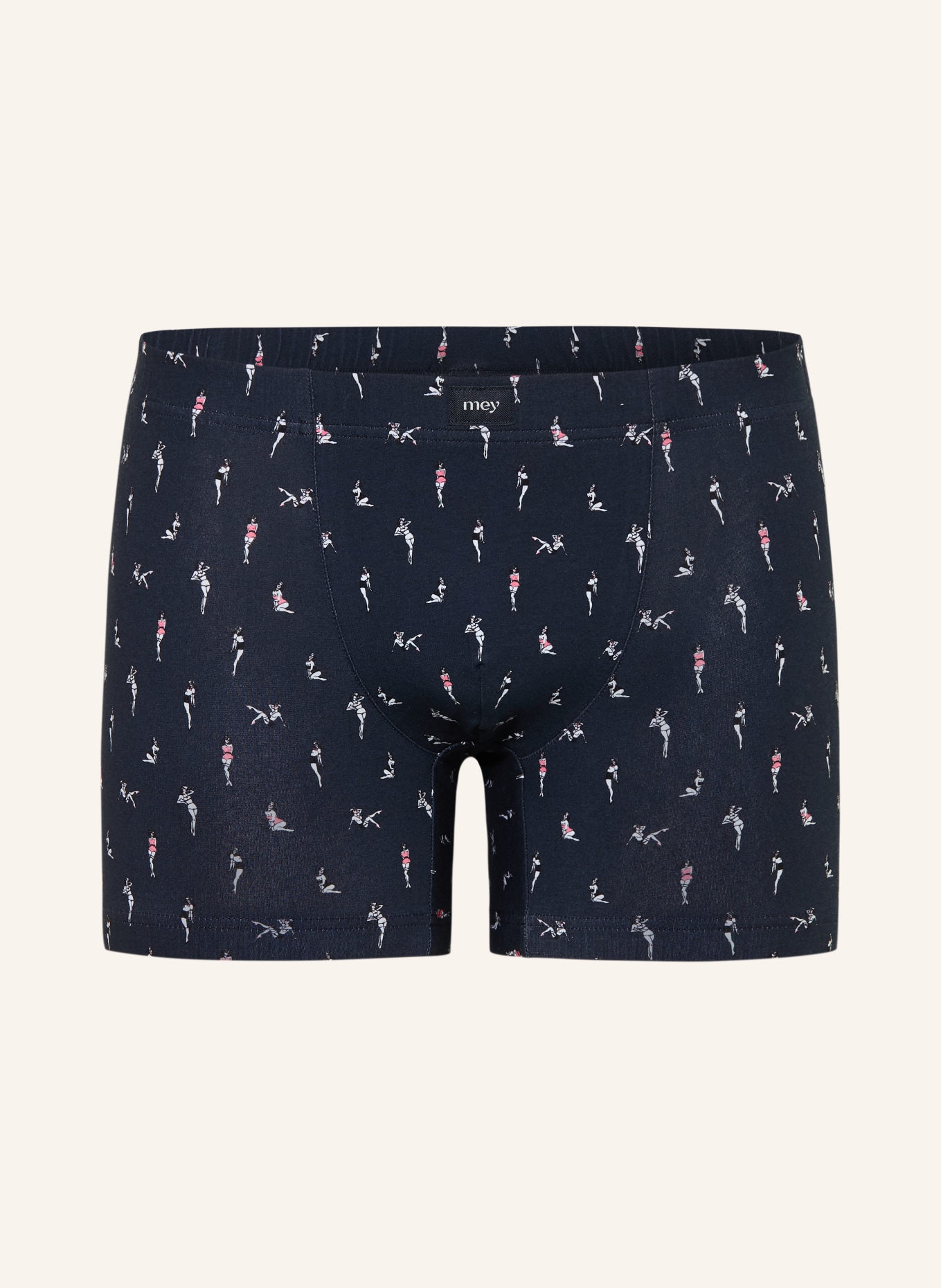 mey Boxer shorts series PIN UP DOLL: DARK BLUE / PINK / WHITE