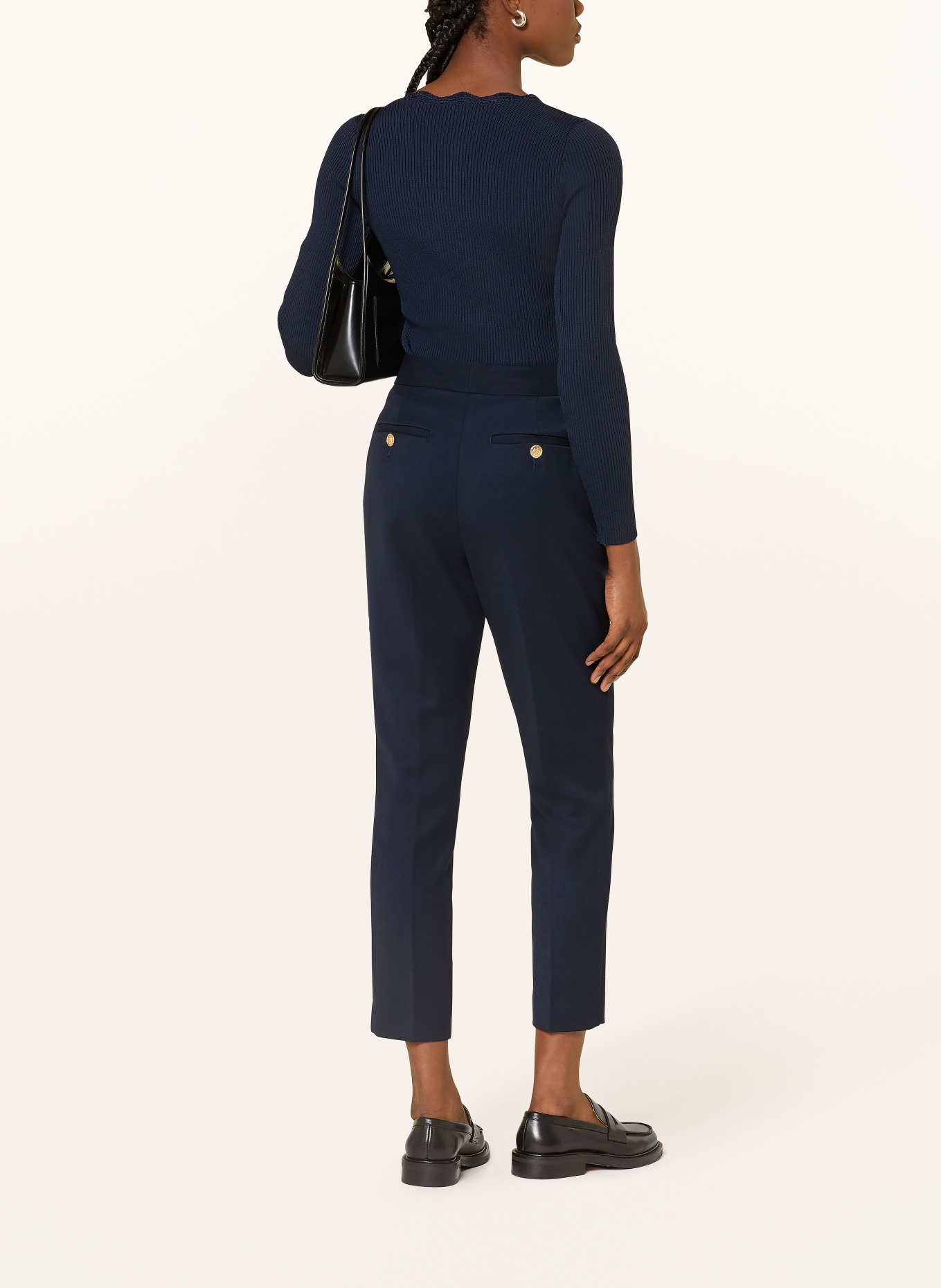 REISS GABRIEL wide-leg pants: DARK BLUE