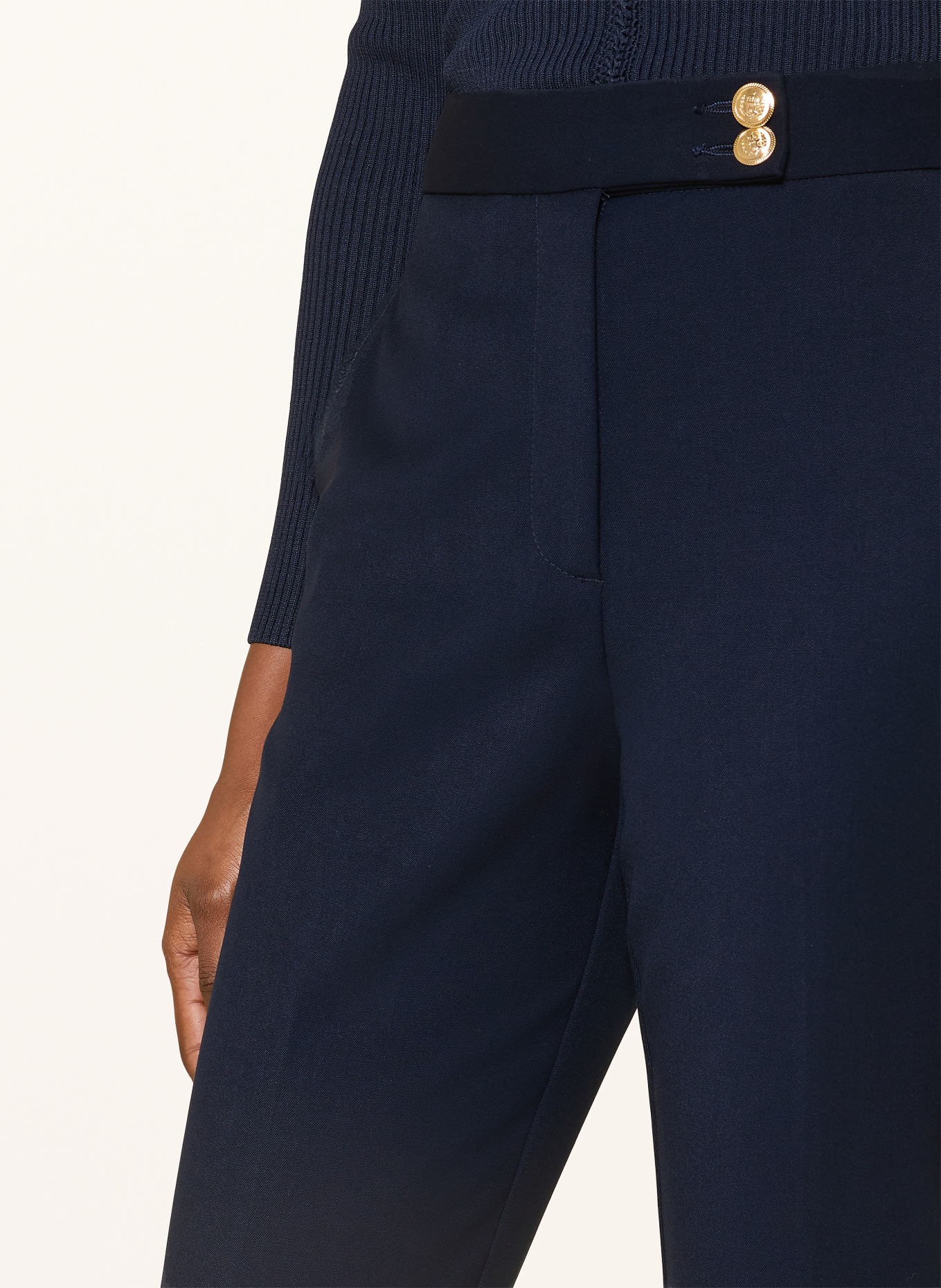 REISS GABRIEL wide-leg pants: DARK BLUE