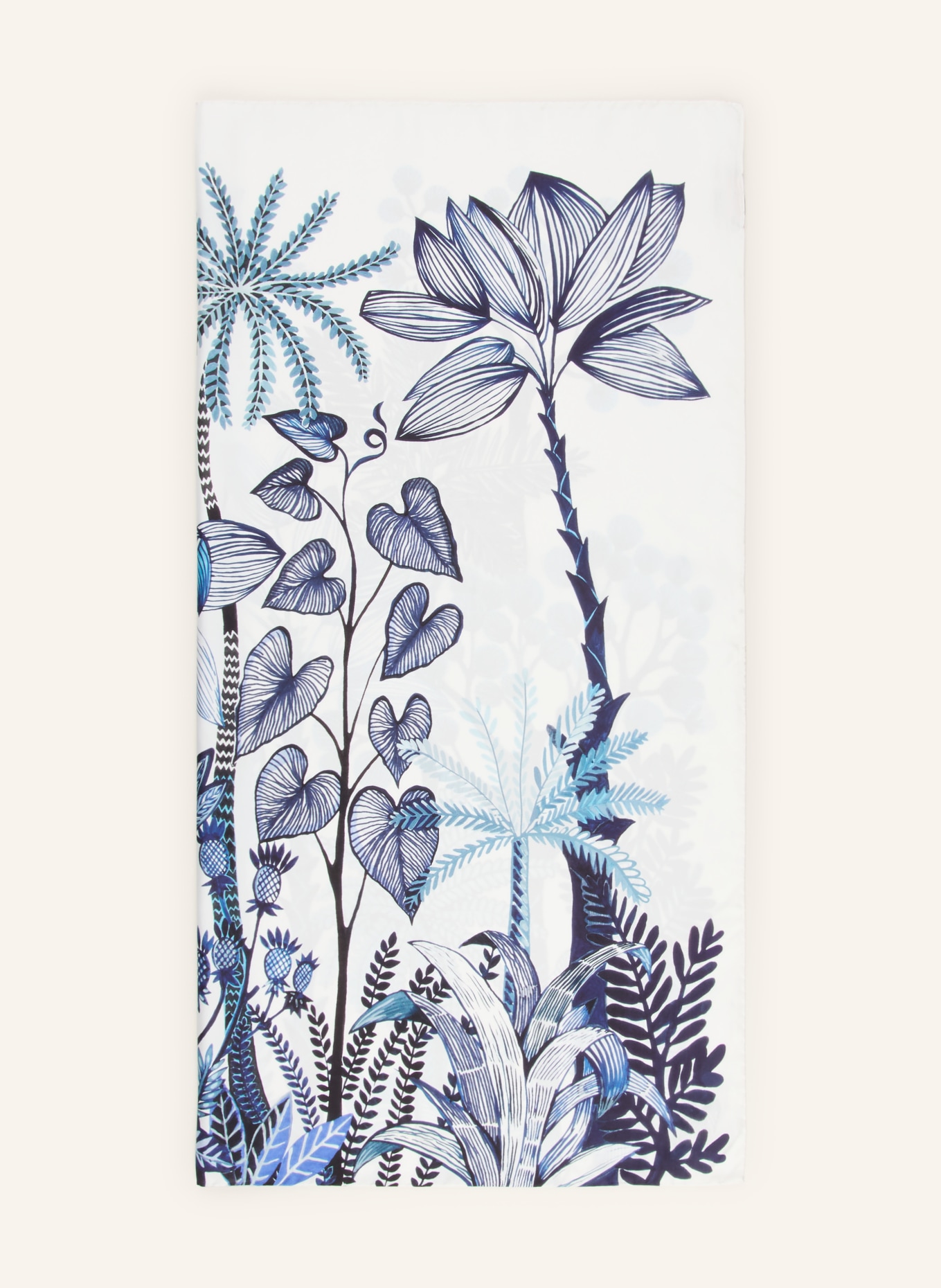 Barbieri silk scarf: CREAM / DARK BLUE / BLUE