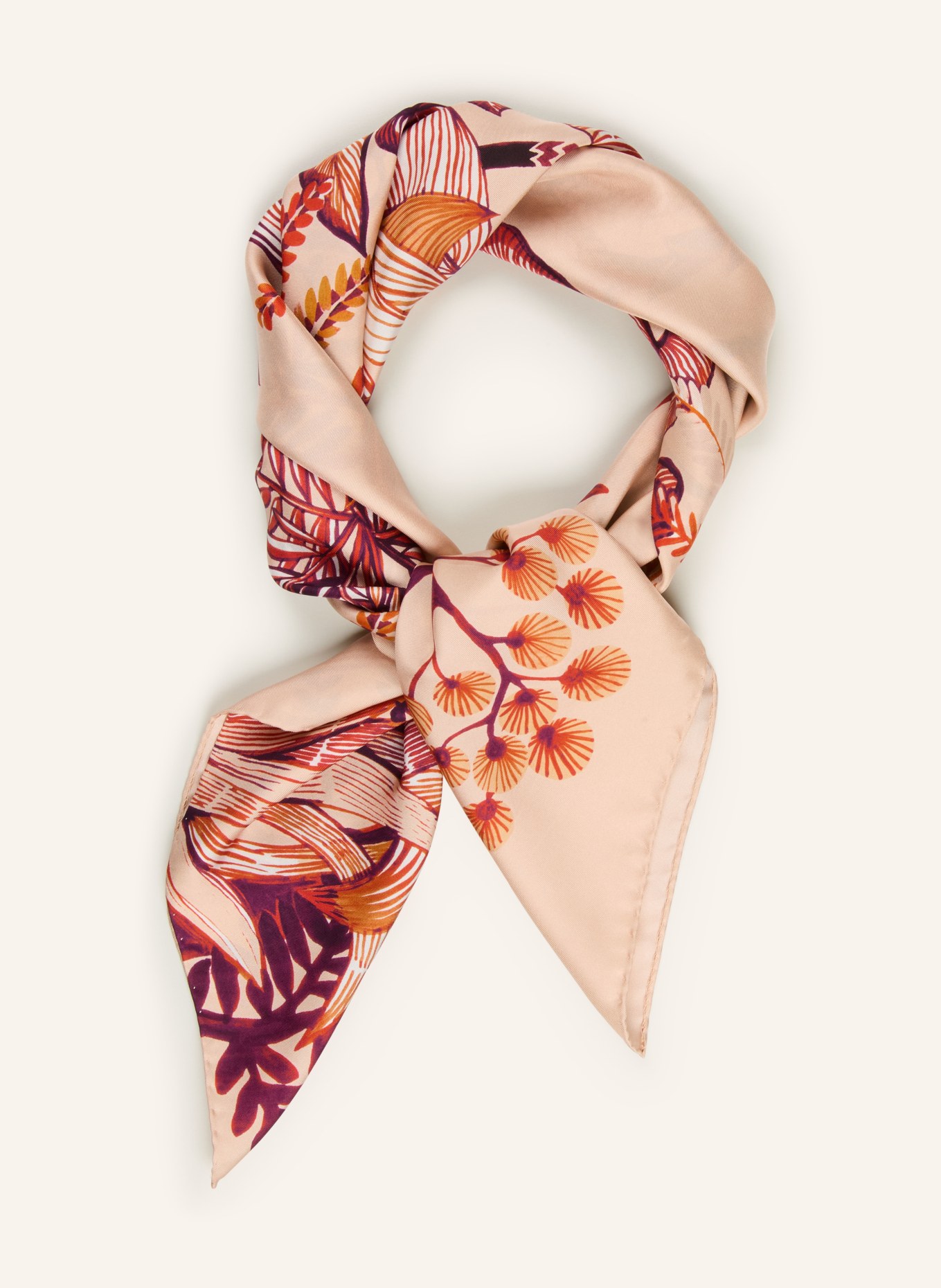 Barbieri jedwabna chusta: BEŻOWY / CZERWONY / POMARAŃCZOWY