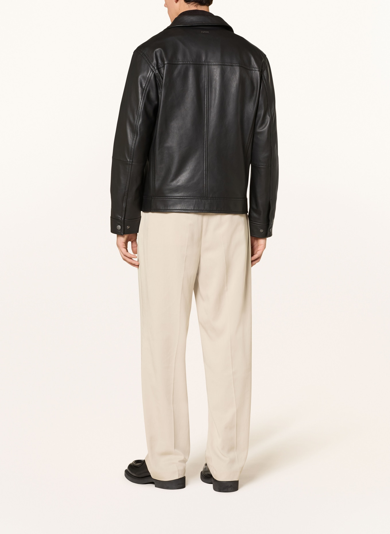 BOSS Lederjacke JOREST: SCHWARZ