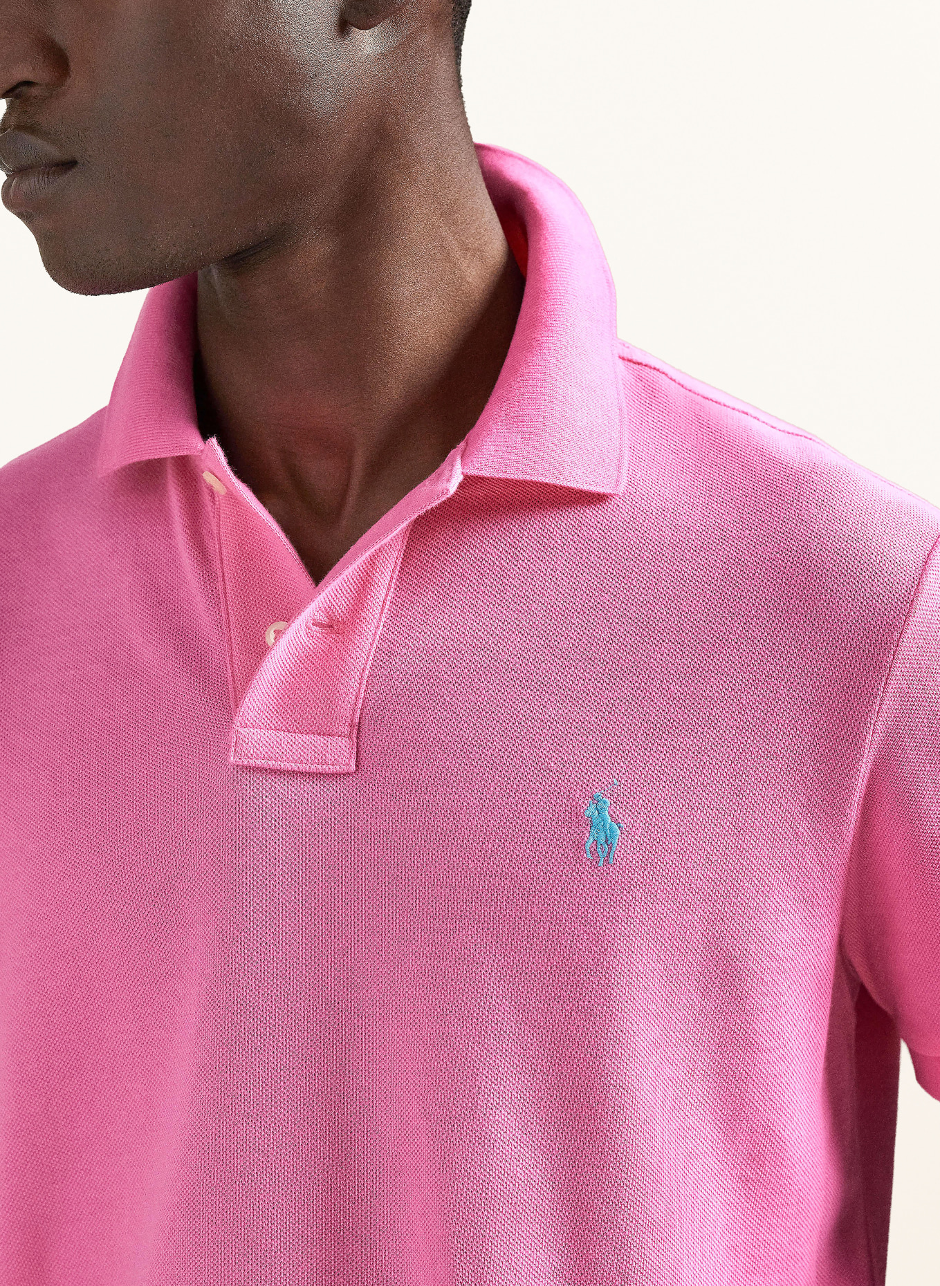 POLO RALPH LAUREN Piqué-Poloshirt Slim Fit: PINK / HELLBLAU