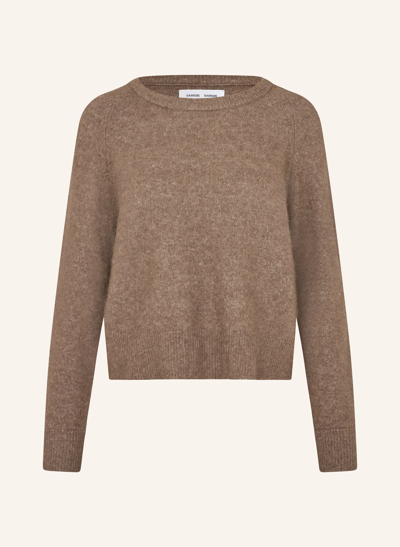 SAMSØE  SAMSØE Sweater NOR O-N SHORT with alpaca: LIGHT BROWN