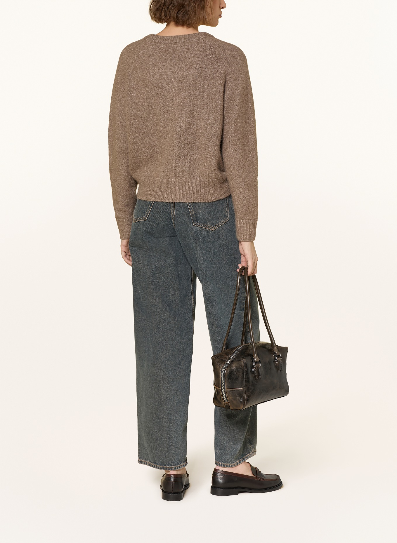 SAMSØE  SAMSØE Sweater NOR O-N SHORT with alpaca: LIGHT BROWN