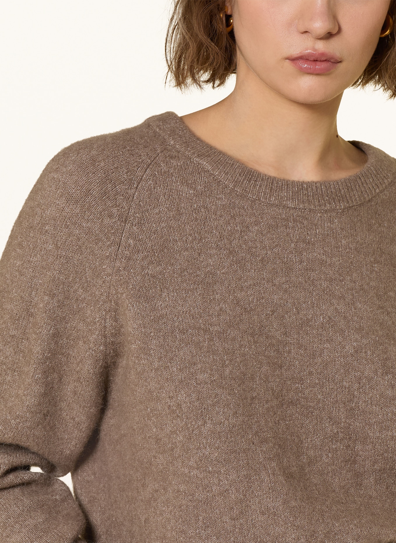SAMSØE  SAMSØE Sweater NOR O-N SHORT with alpaca: LIGHT BROWN