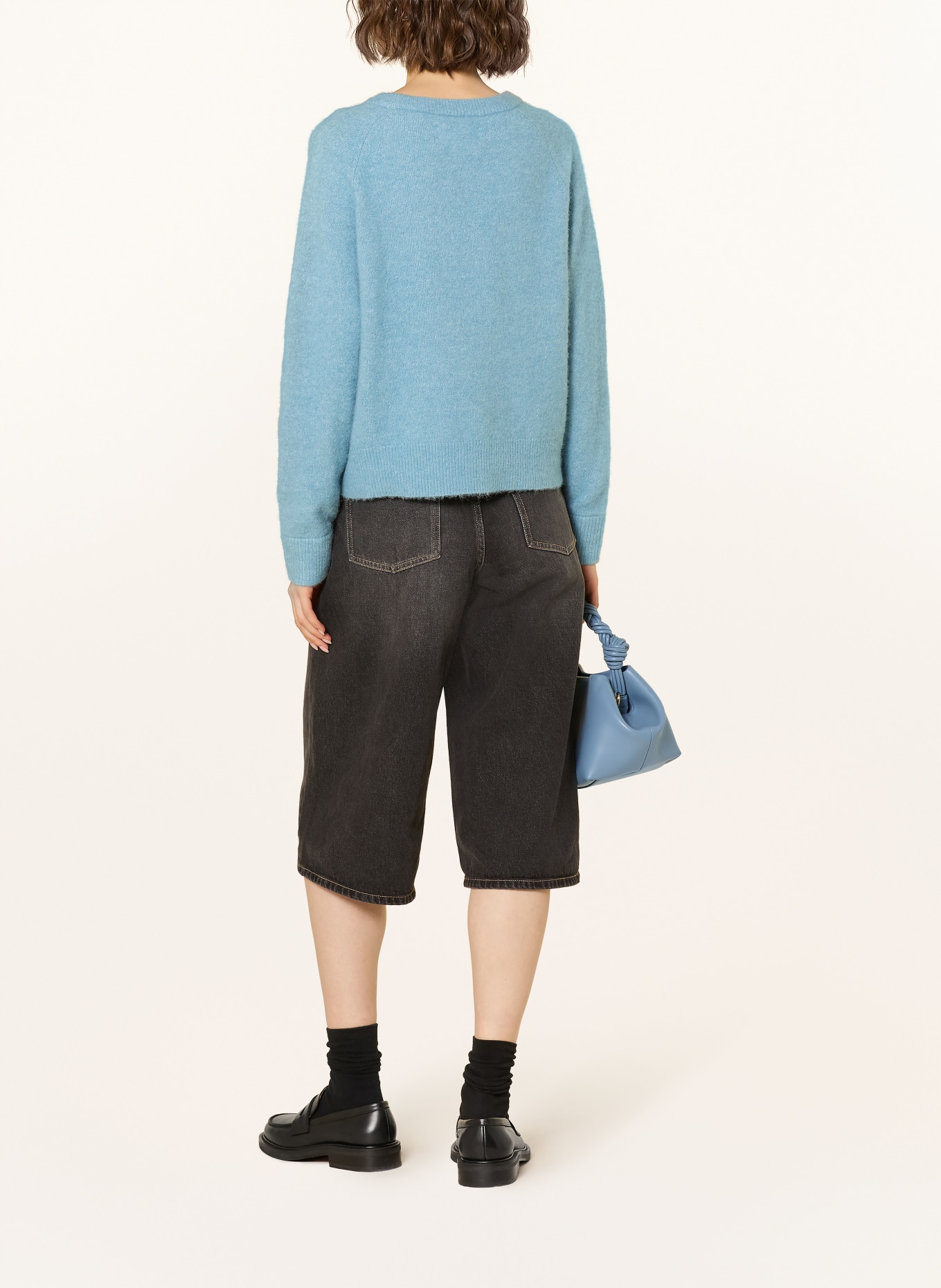 SAMSØE  SAMSØE Pullover NOR O-N SHORT mit Alpaka: HELLBLAU