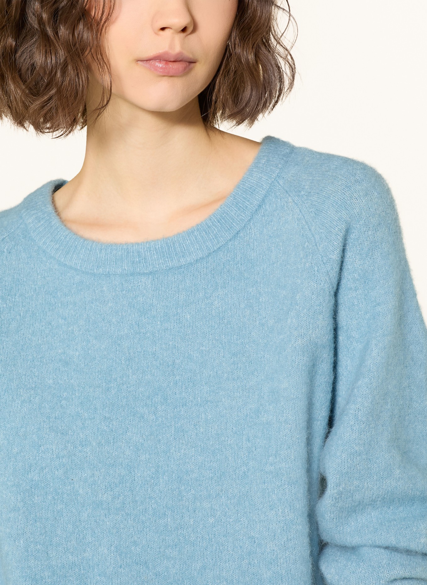 SAMSØE  SAMSØE Pullover NOR O-N SHORT mit Alpaka: HELLBLAU