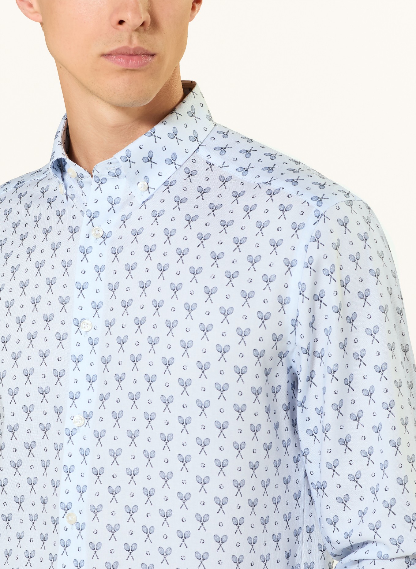 OLYMP Hemd Luxor modern fit: HELLBLAU / DUNKELGRAU