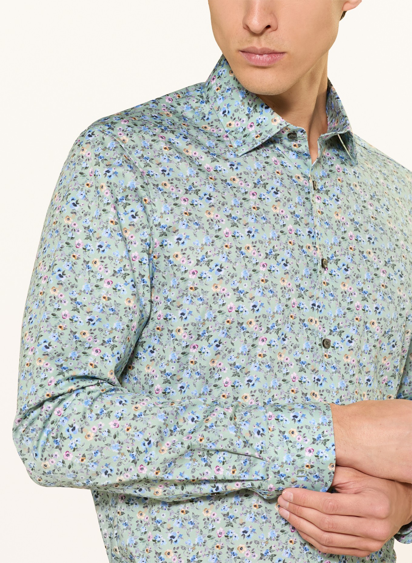 OLYMP Košile Level Five Body Fit: SVĚTLE ZELENÁ / SVĚTLE FIALOVÁ / TMAVĚ ŽLUTÁ