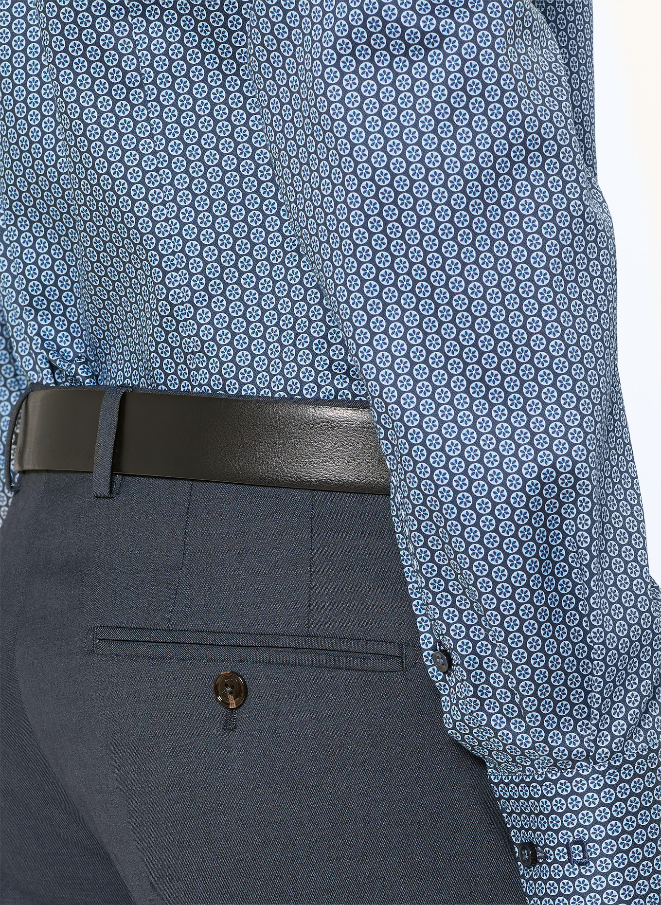 OLYMP Hemd Level Five body fit: DUNKELBLAU / HELLBLAU