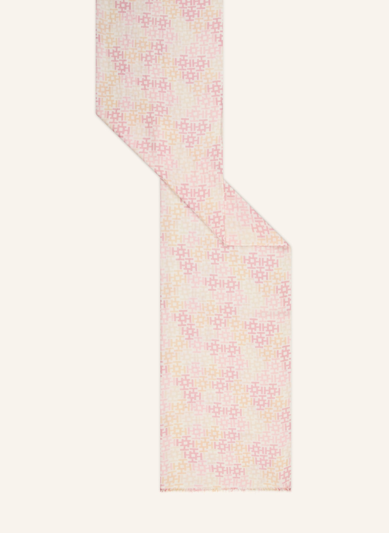 HEMISPHERE Kašmírová šála s hedvábím: BÍLÁ / STARORŮŽOVÁ / BÉŽOVÁ