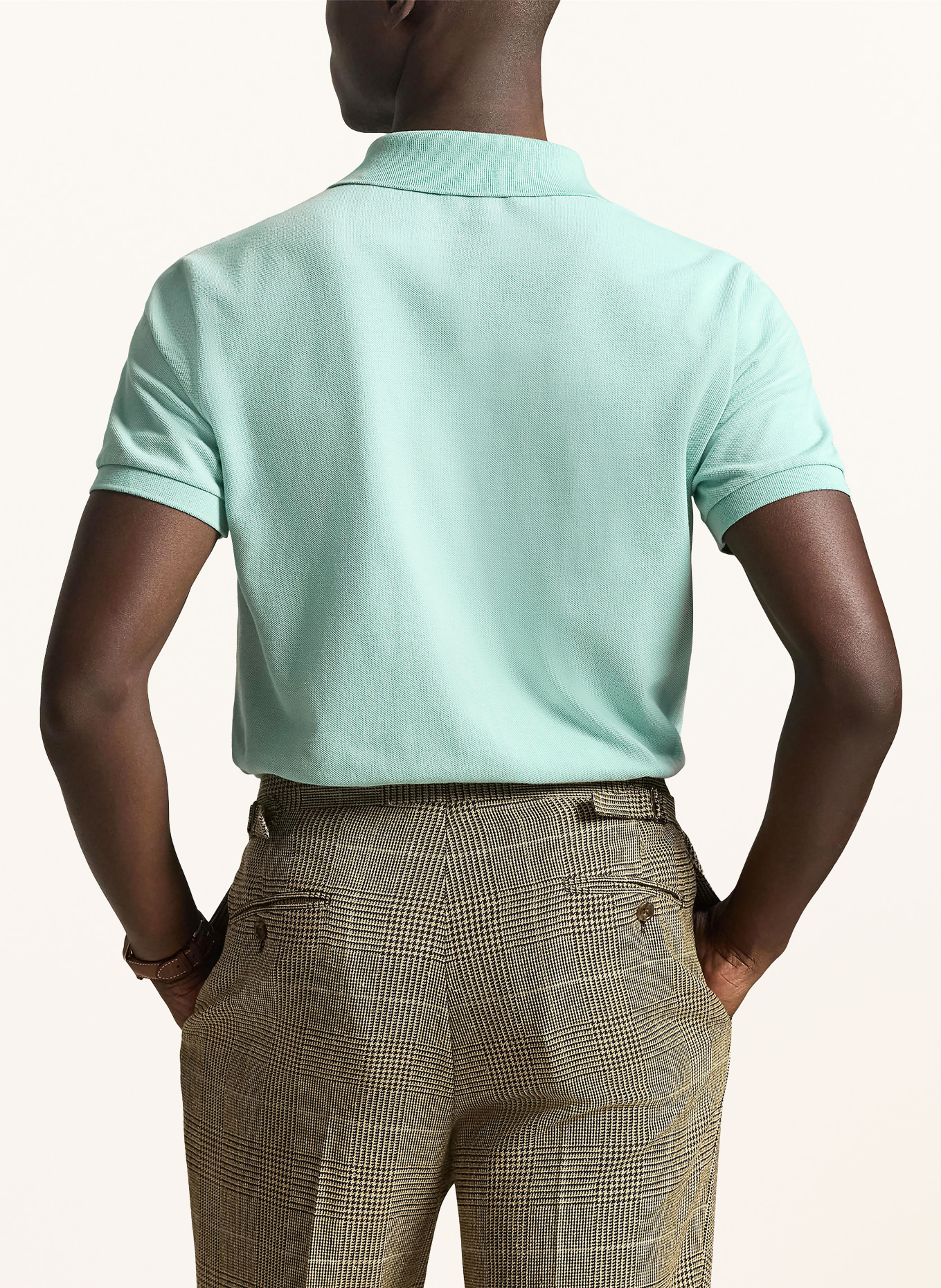 POLO RALPH LAUREN Koszulka polo z piki custom slim fit: JASNOZIELONY / JASNONIEBIESKI