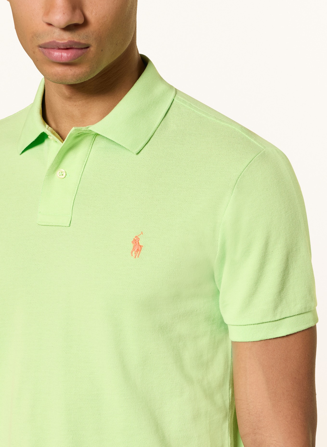 POLO RALPH LAUREN Polo piqué coupe slim personnalisé: VERT FLUO