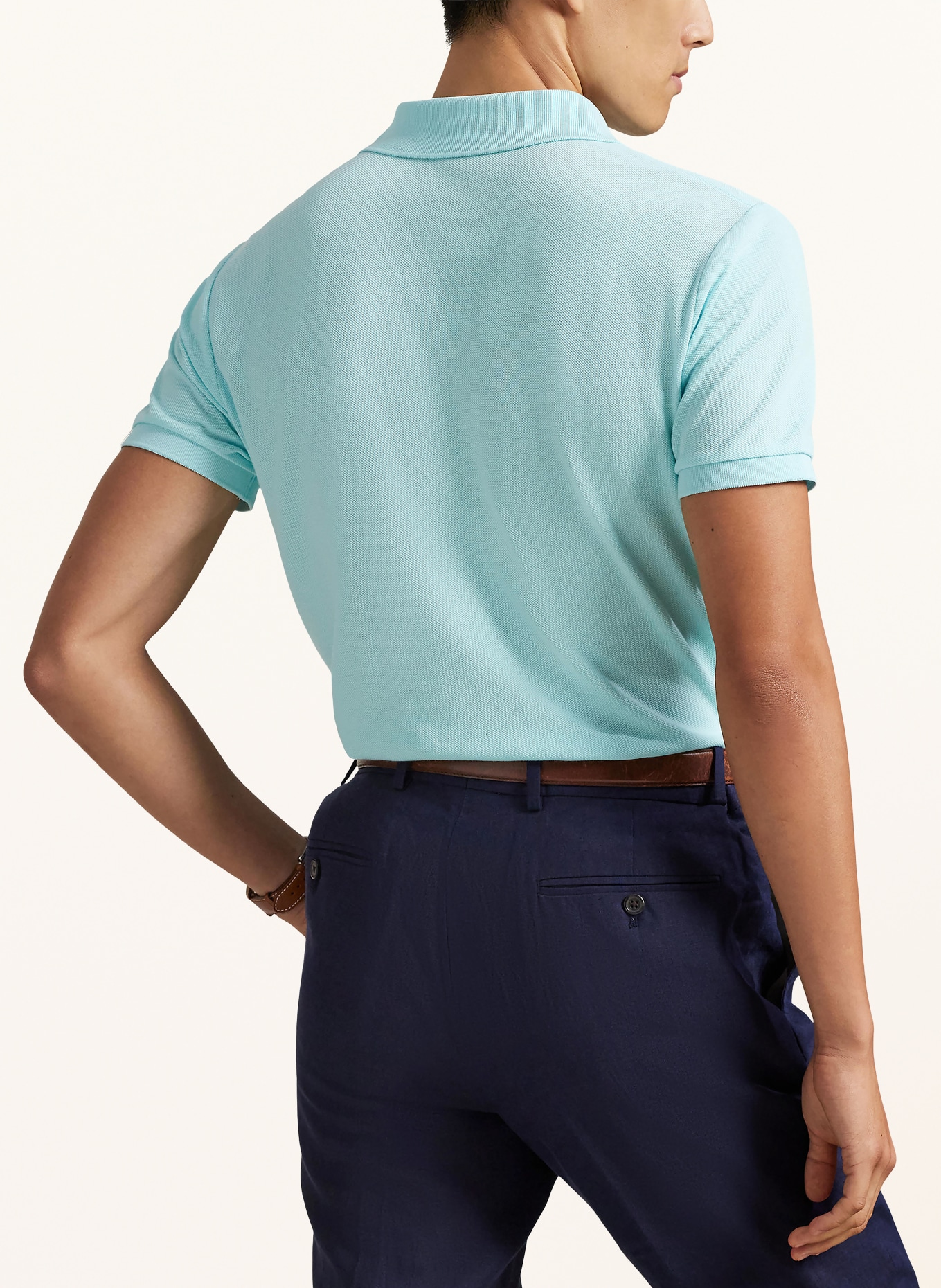 POLO RALPH LAUREN Piqué-Poloshirt Custom Slim Fit: TÜRKIS / ROSA