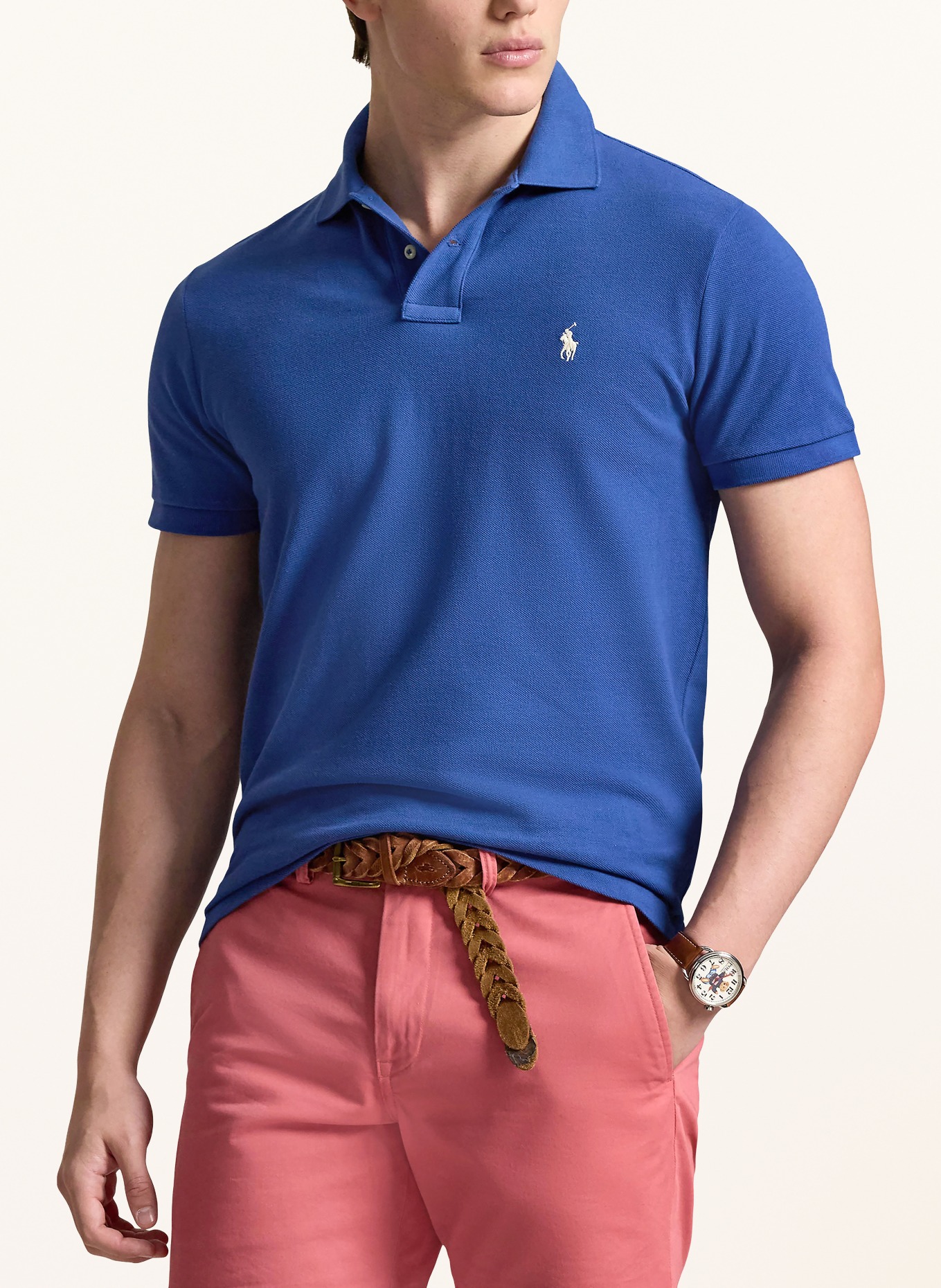 POLO RALPH LAUREN Piqué-Poloshirt Custom Slim Fit: BLAU