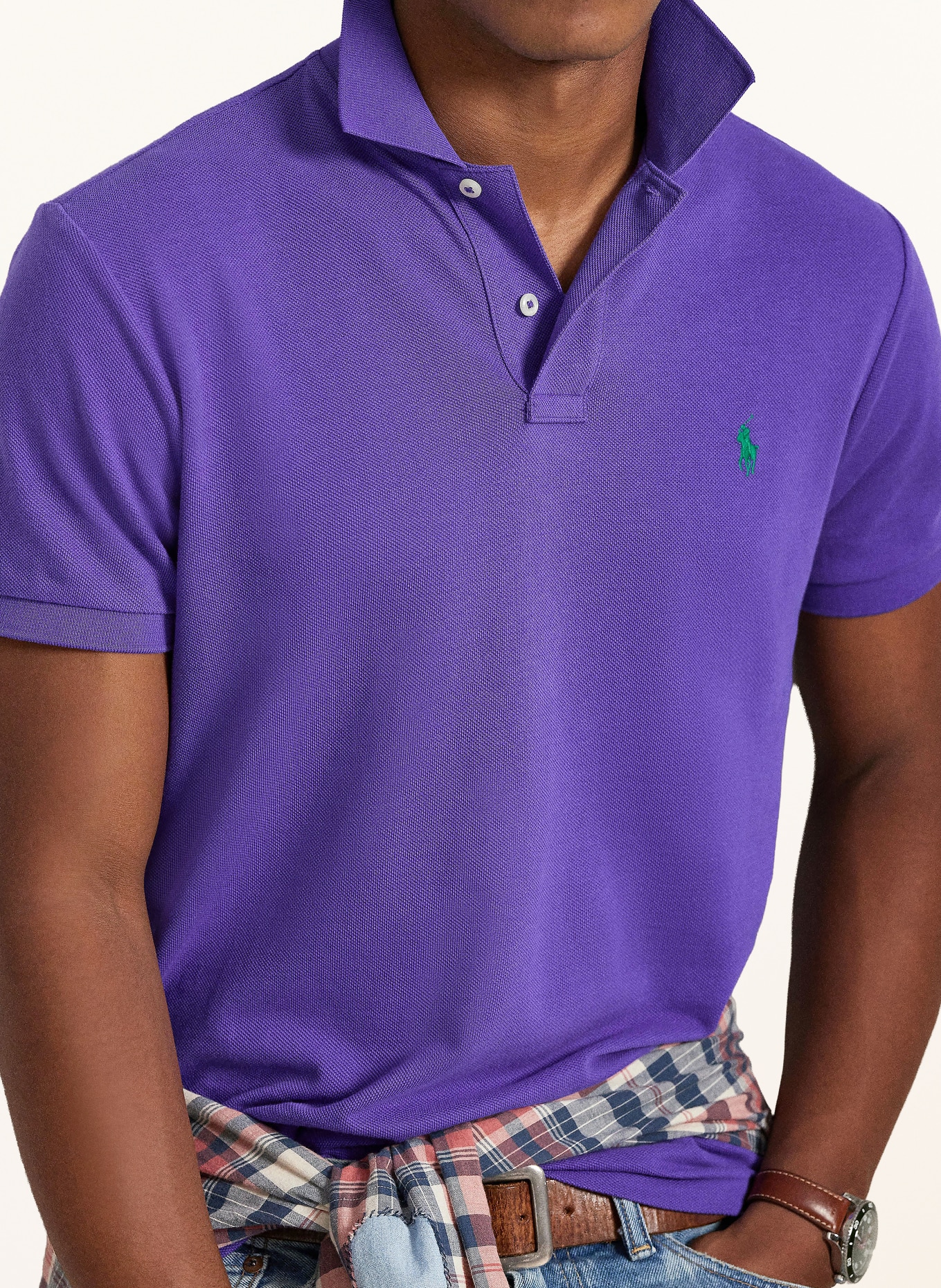 POLO RALPH LAUREN Piqué-Poloshirt Custom Slim Fit: LILA