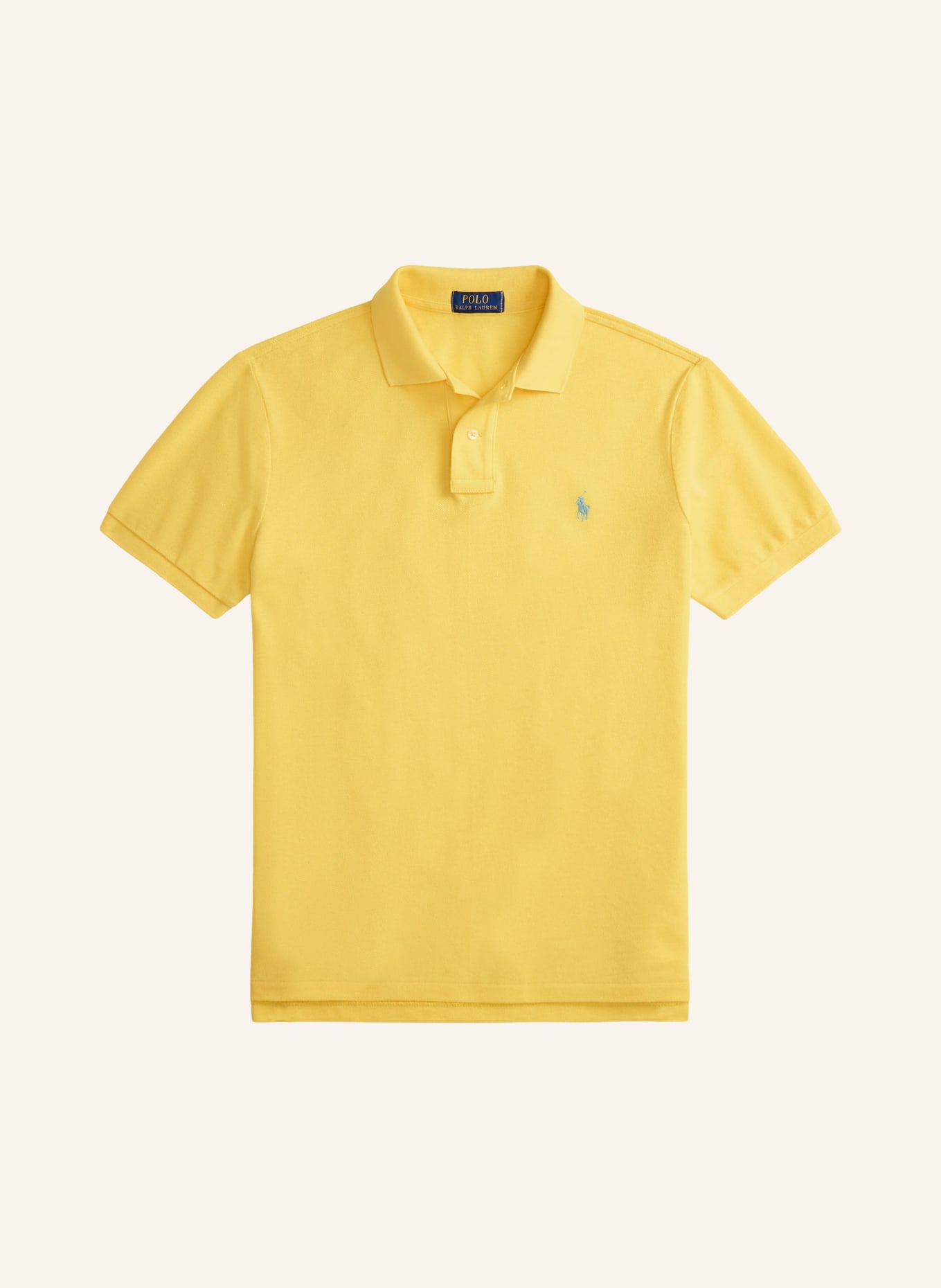 POLO RALPH LAUREN Piqué polo shirt custom slim fit: YELLOW / LIGHT BLUE