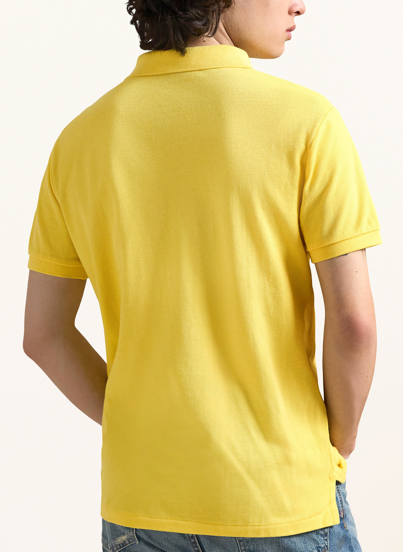 POLO RALPH LAUREN Piqué polo shirt custom slim fit: YELLOW / LIGHT BLUE