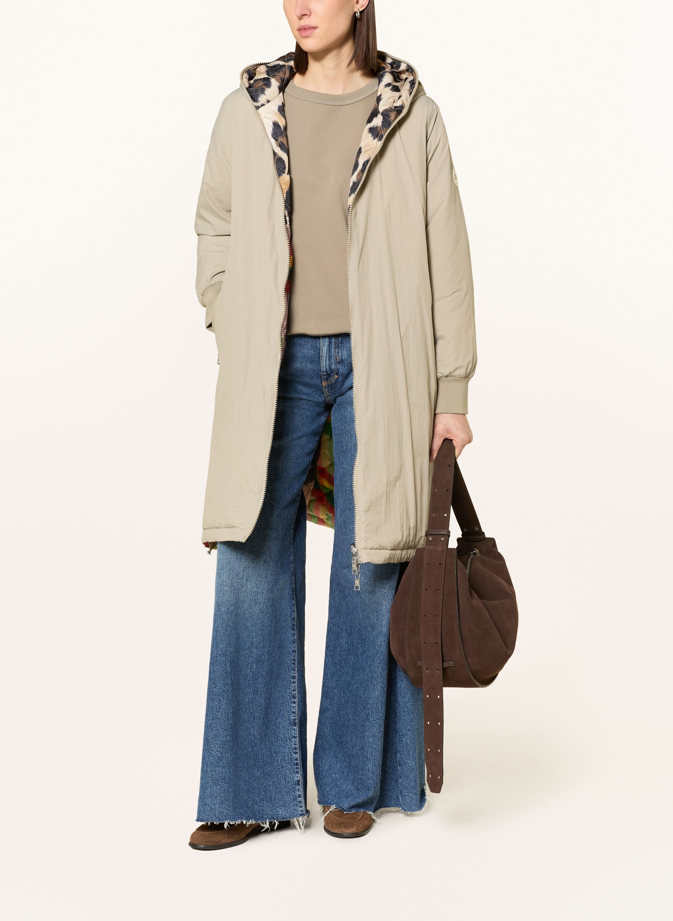 No.1 Como Mantel NORA zum Wenden: GRAU / BEIGE / ROT