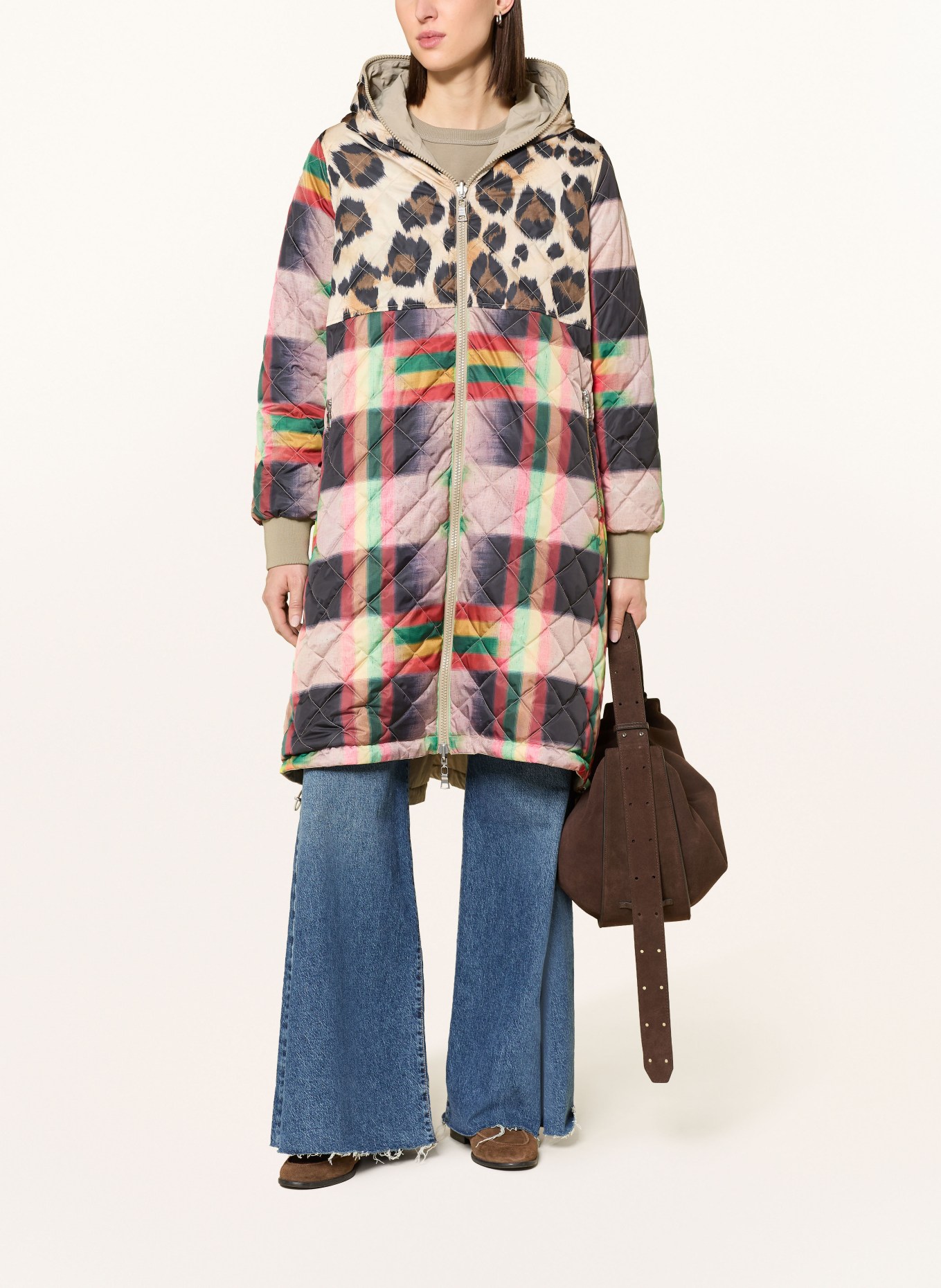 No.1 Como Mantel NORA zum Wenden: GRAU / BEIGE / ROT