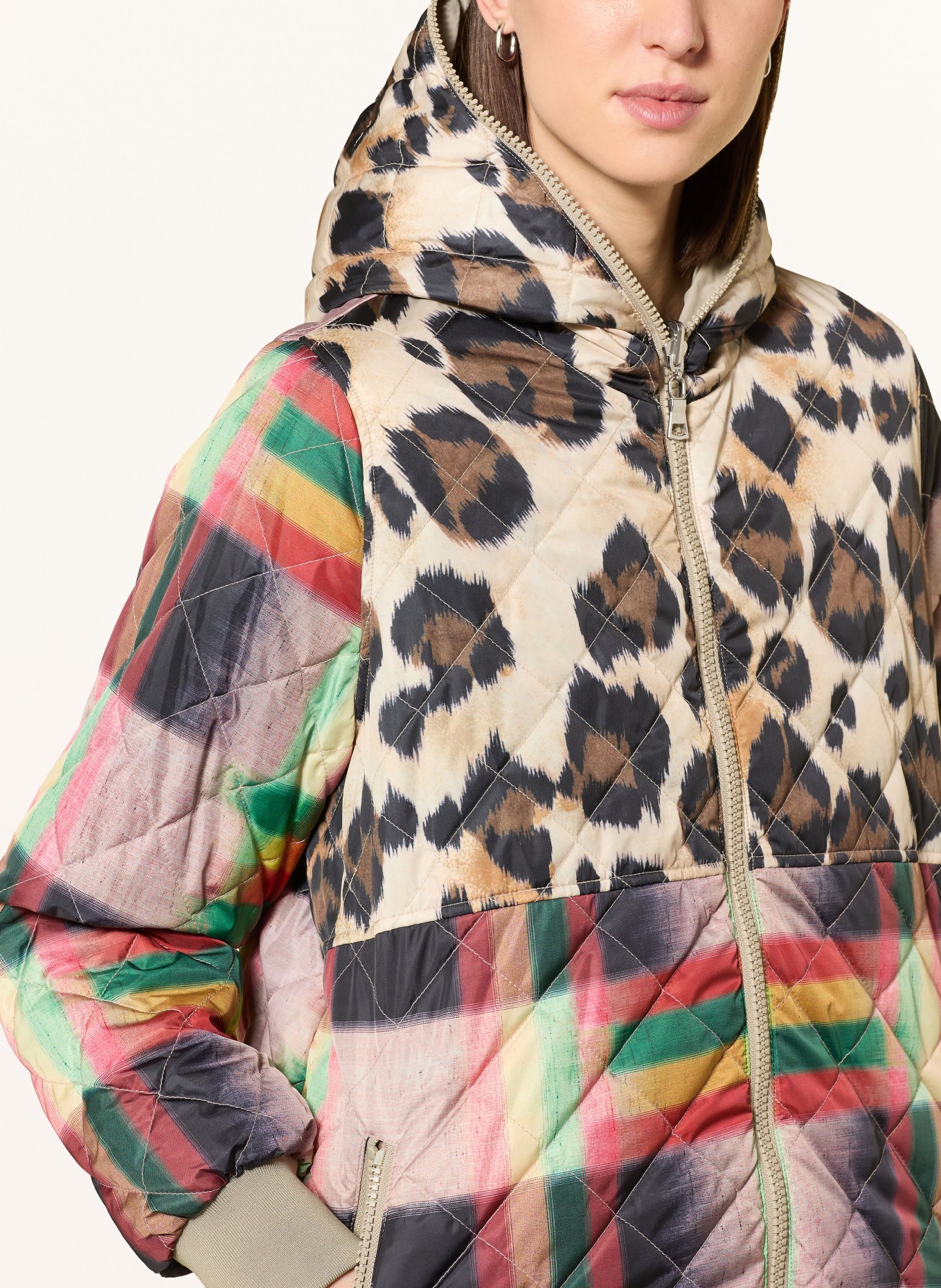 No.1 Como Mantel NORA zum Wenden: GRAU / BEIGE / ROT