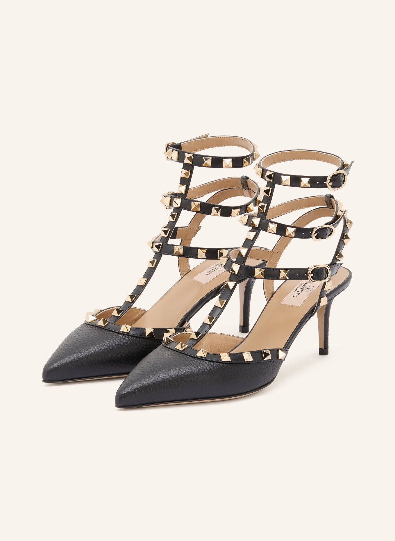 VALENTINO GARAVANI Slingback Pumps ROCKSTUD: BLACK