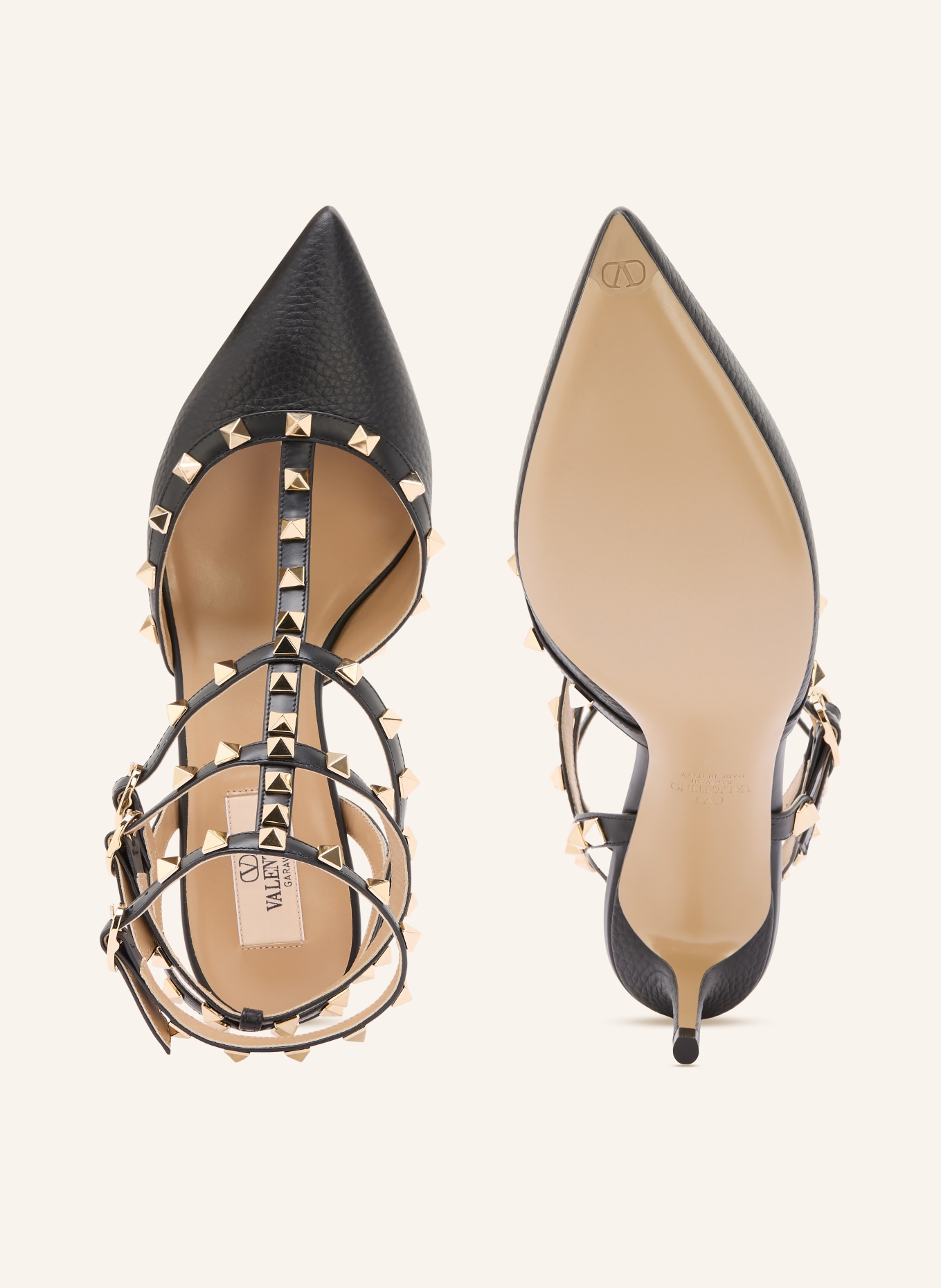 VALENTINO GARAVANI Slingback Pumps ROCKSTUD: BLACK