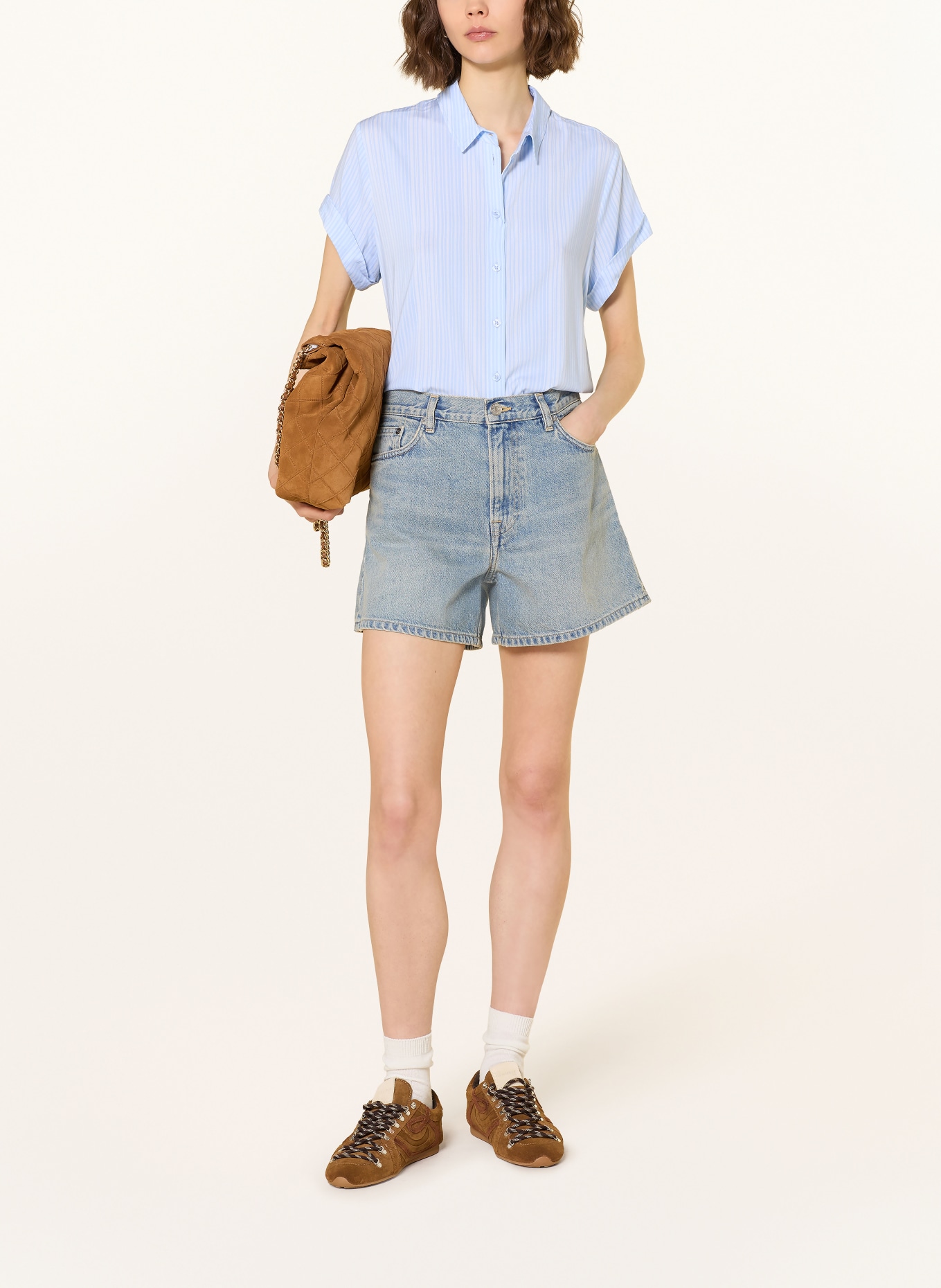 SAMSØE  SAMSØE Hemdbluse MAJAN: HELLBLAU / WEISS