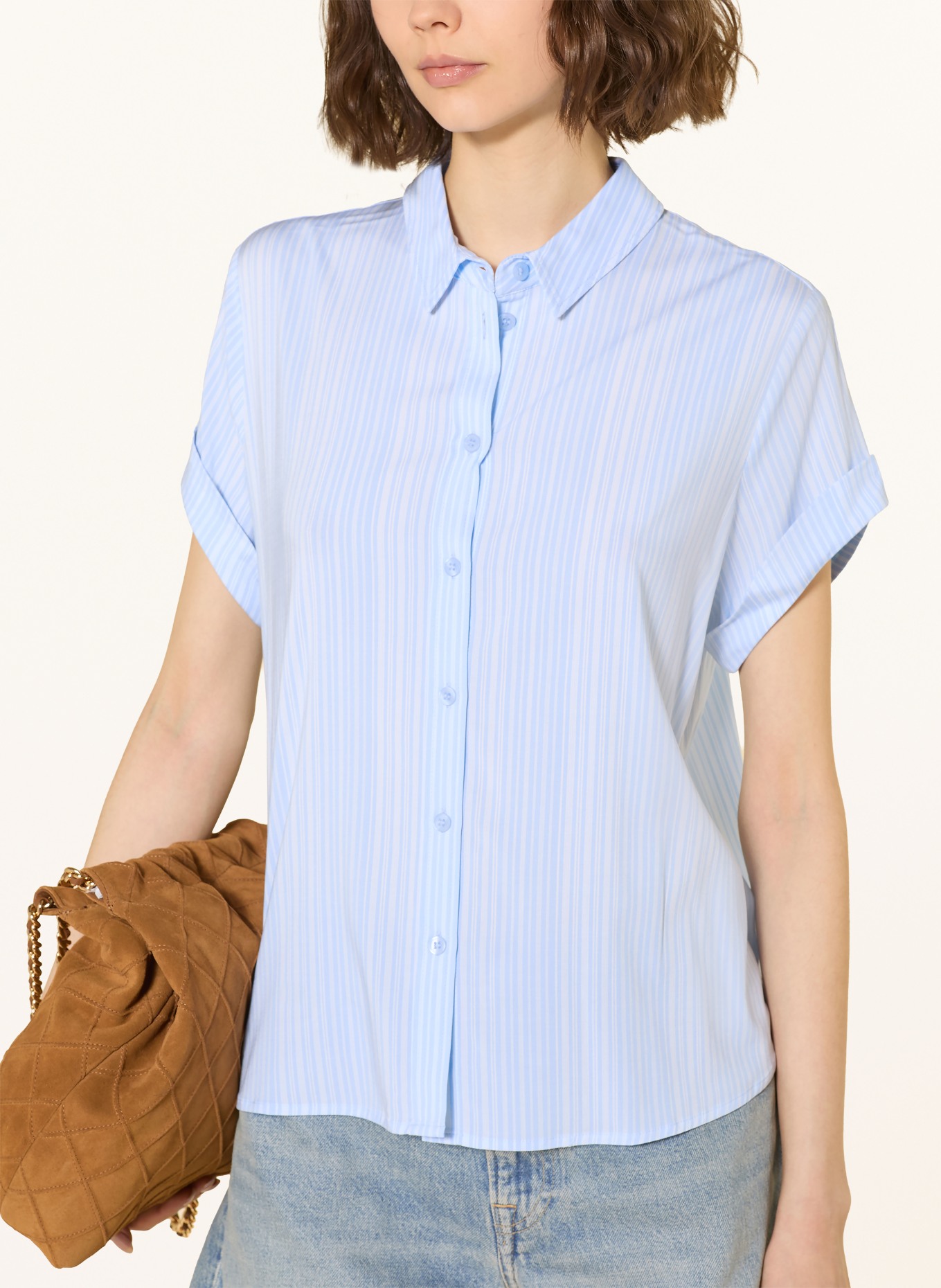 SAMSØE  SAMSØE Hemdbluse MAJAN: HELLBLAU / WEISS