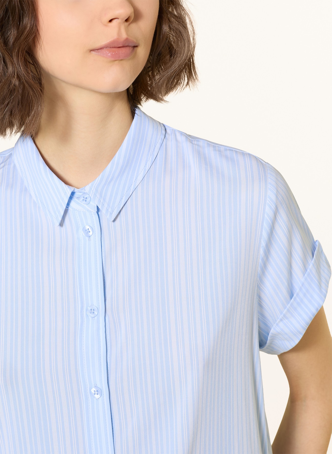 SAMSØE  SAMSØE Hemdbluse MAJAN: HELLBLAU / WEISS