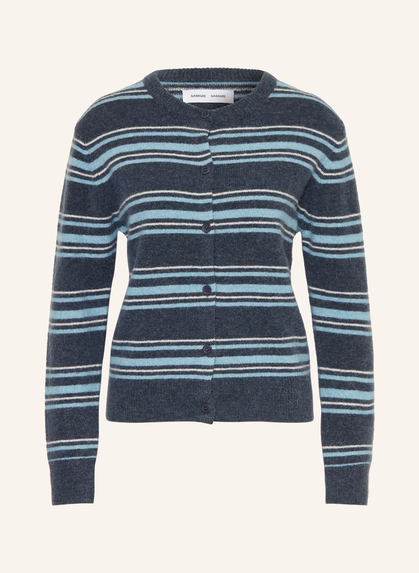 SAMSØE  SAMSØE Vest NOR met alpaca: DONKERGRIJS / LICHTBLAUW / WIT