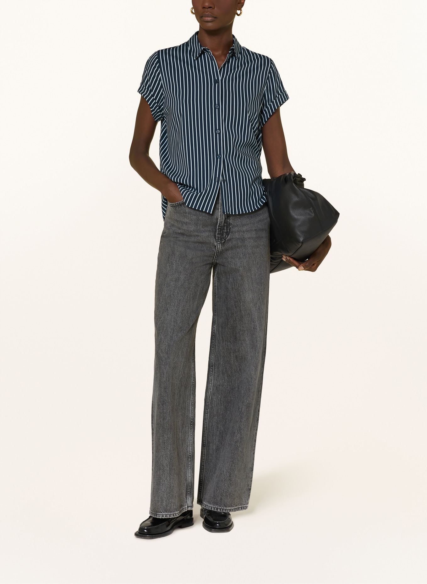 SAMSØE  SAMSØE Shirt blouse MAJAN: DARK BLUE / WHITE