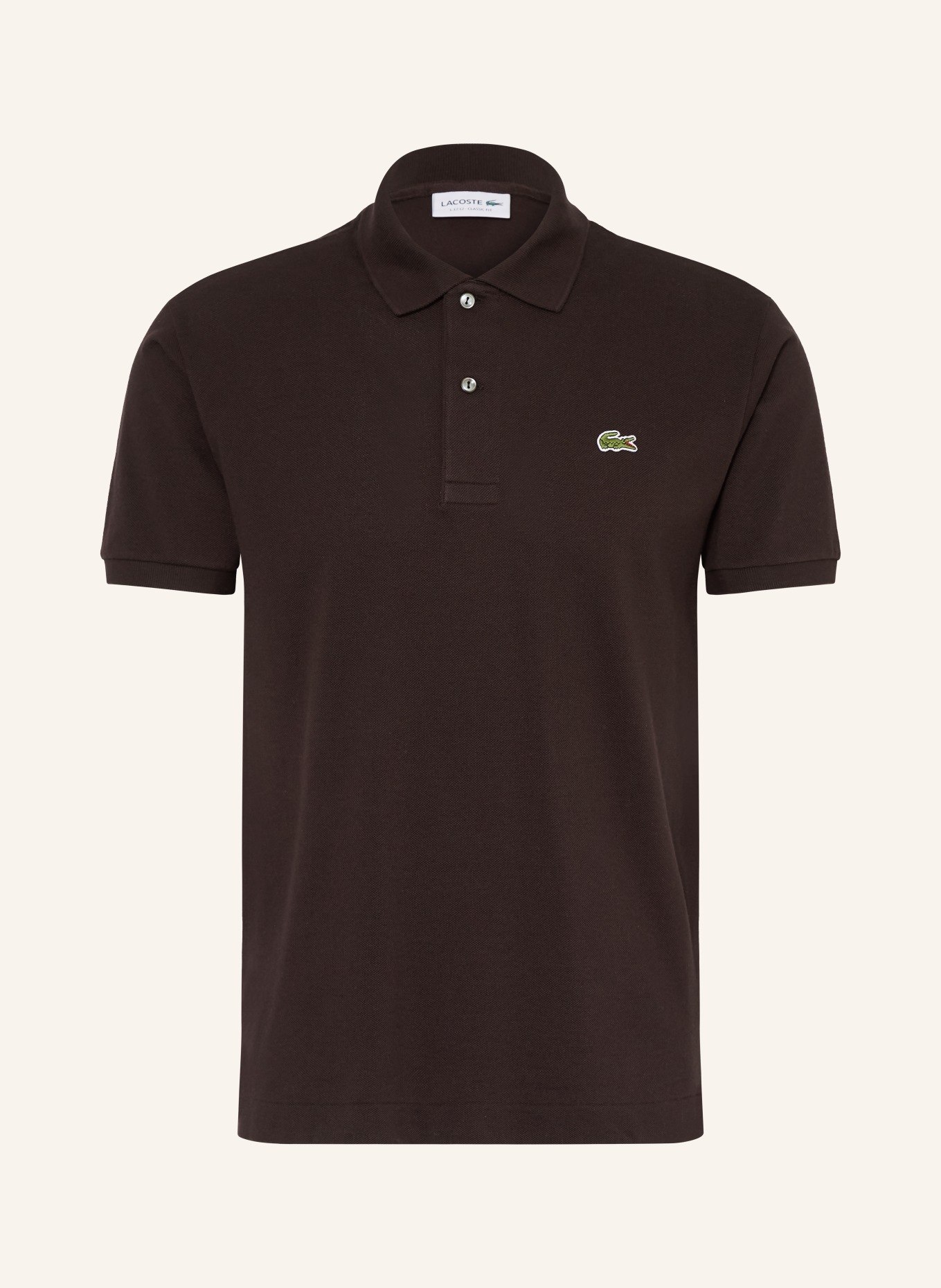 LACOSTE Piqué-Poloshirt Classic Fit: DUNKELBRAUN