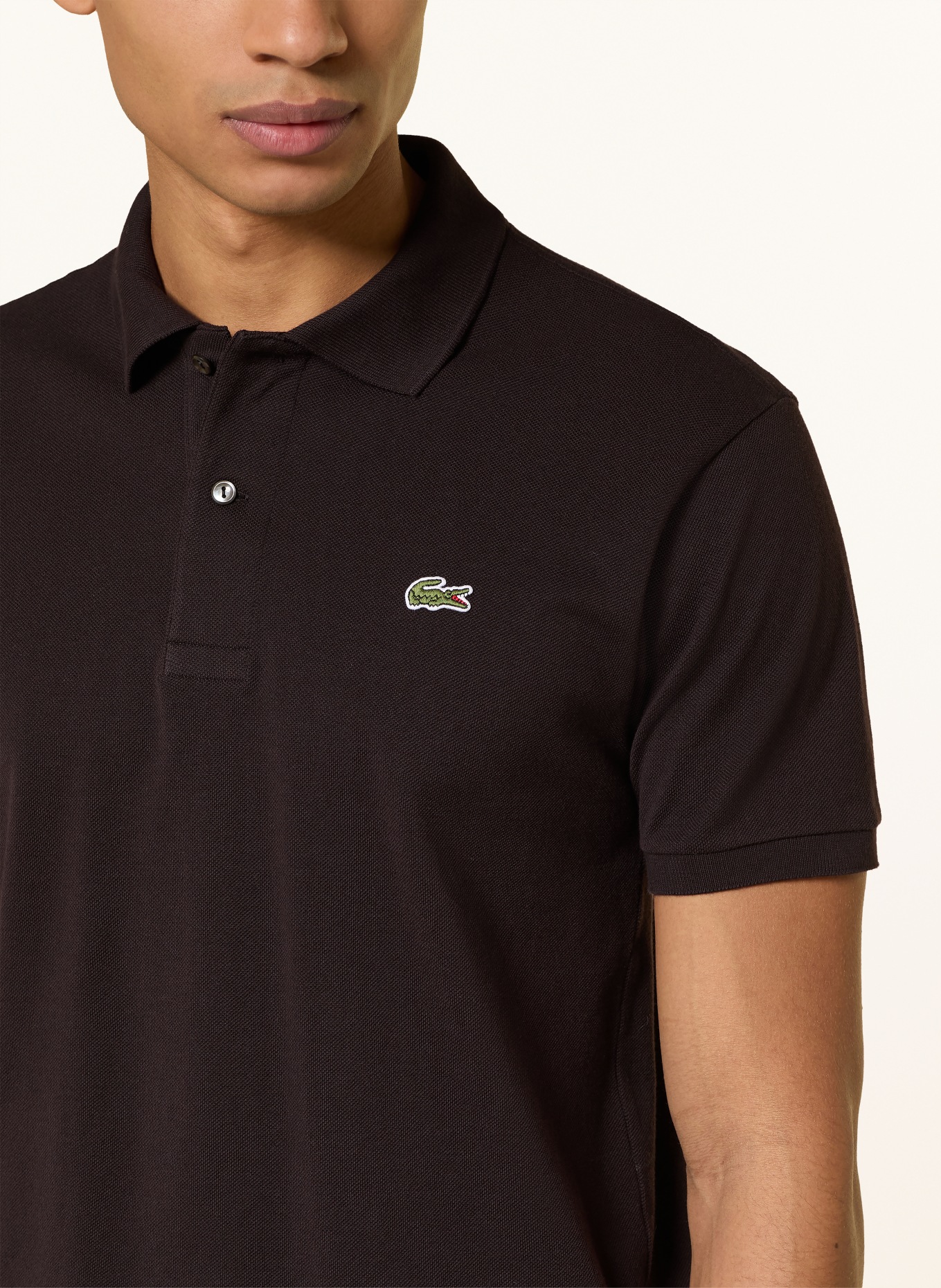 LACOSTE Piqué-Poloshirt Classic Fit: DUNKELBRAUN