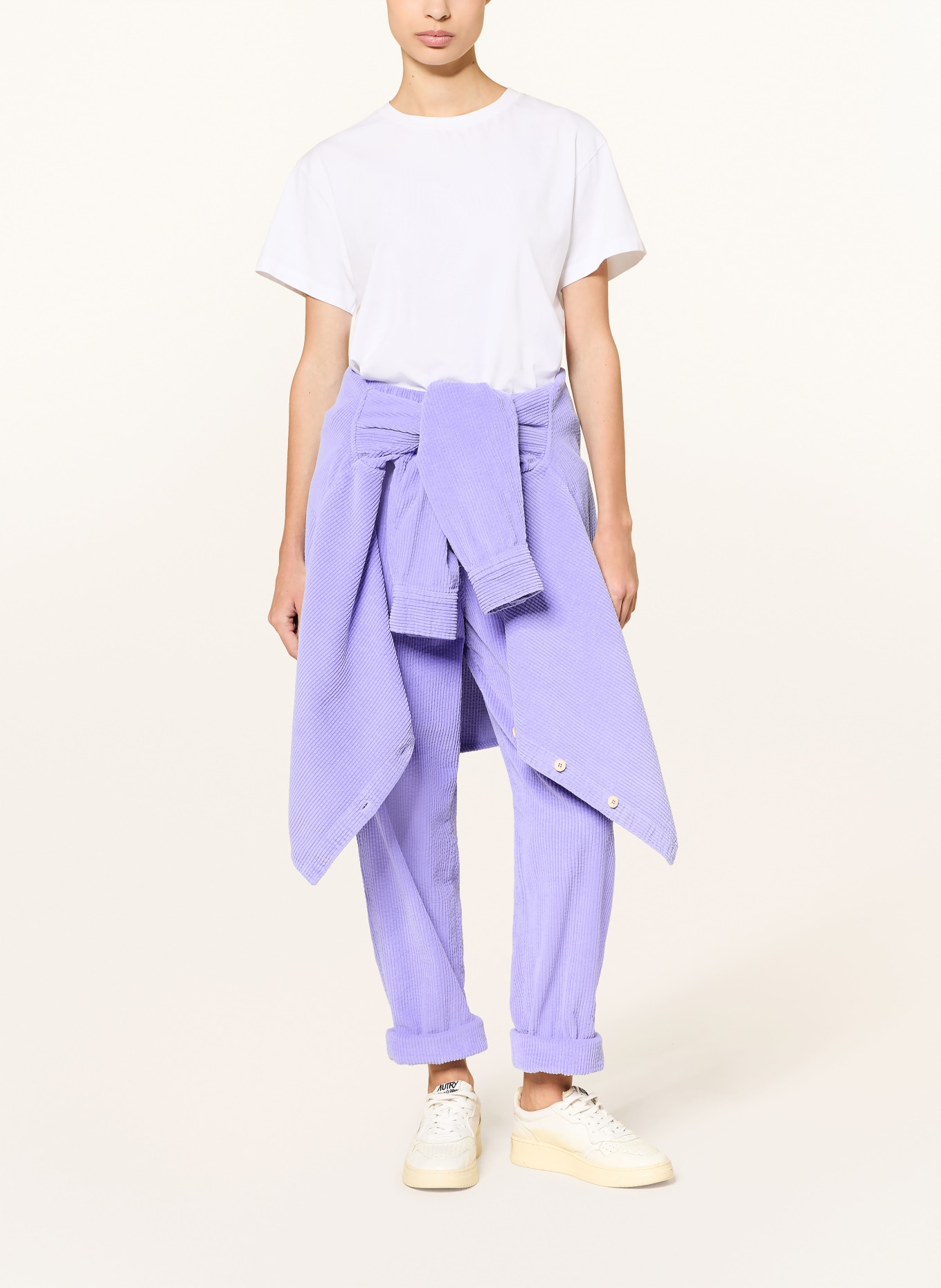 American Vintage Spodnie sztruksowe PADOW: JASNOFIOLETOWY