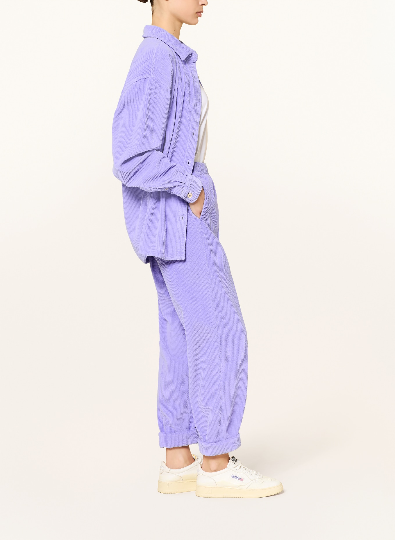 American Vintage Spodnie sztruksowe PADOW: JASNOFIOLETOWY