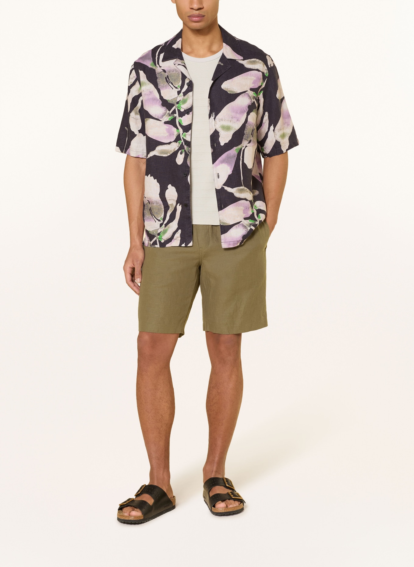 SAMSØE  SAMSØE Shorts SMITH with linen: KHAKI