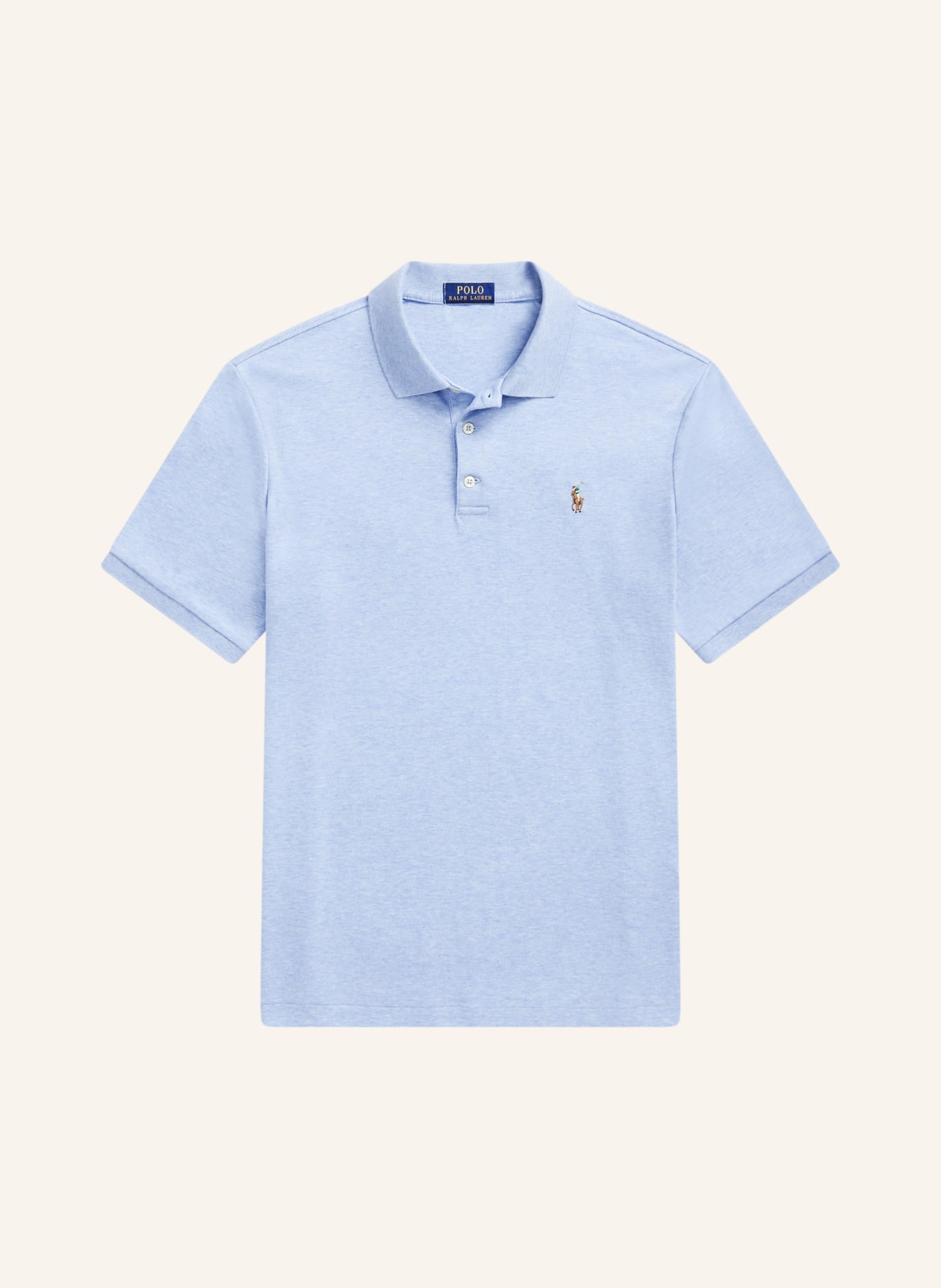 POLO RALPH LAUREN Jersey poloshirt Custom Slim Fit: LICHTBLAUW