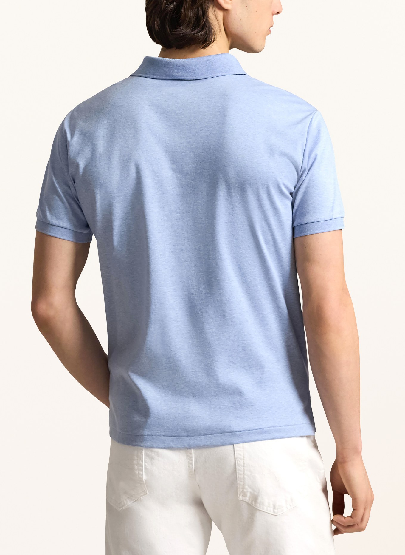 POLO RALPH LAUREN Jersey poloshirt Custom Slim Fit: LICHTBLAUW